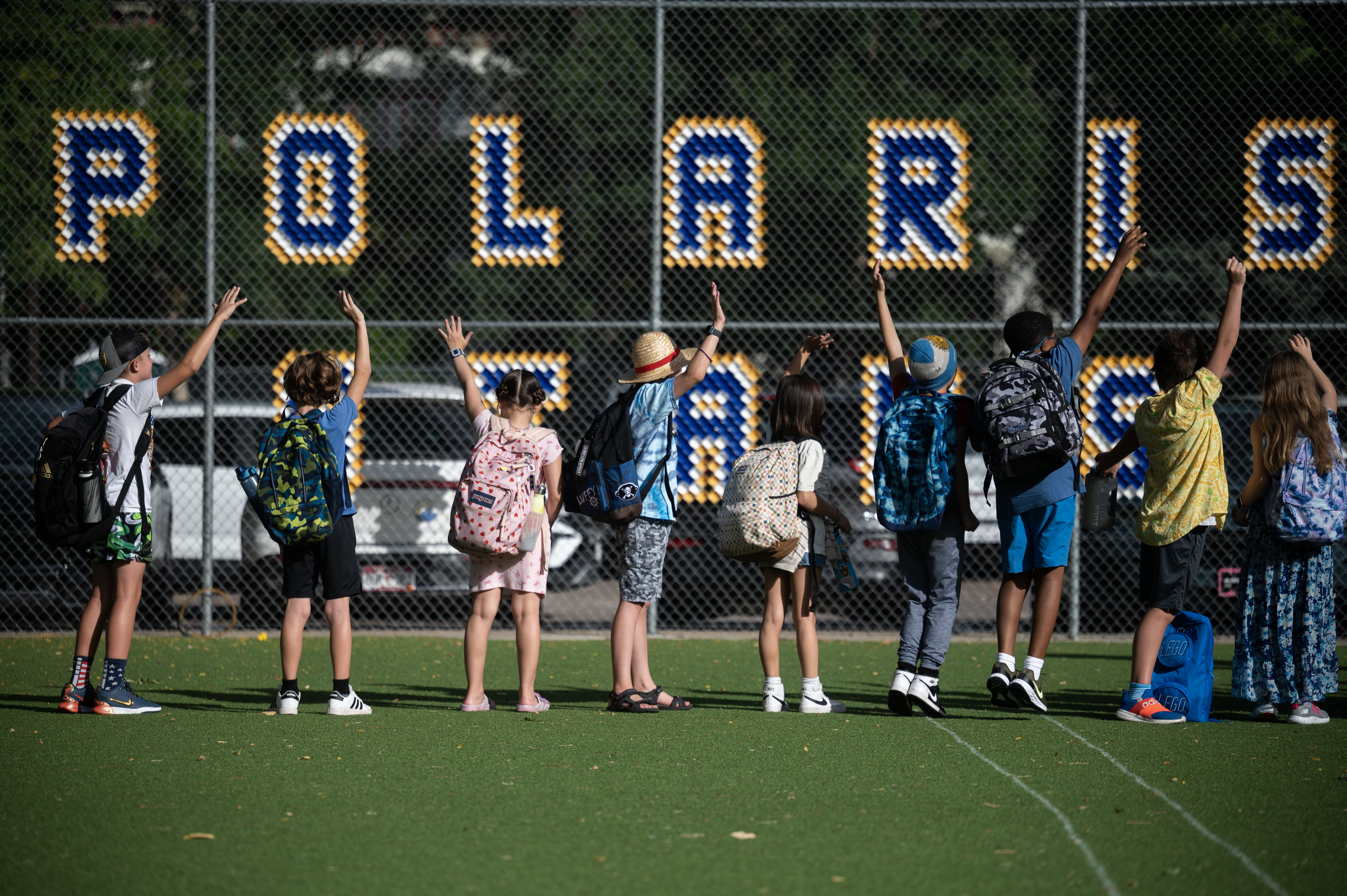 Kids line up in the playground on the first day of school at Polaris Elementary School in Denver on Monday, Aug. 19, 2024. (Stephen Swofford, Denver Gazette) (StephenSwoffordPhotographerstephen.swofford@gazette.comhttps://secure.gravatar.com/avatar/1ddcaf11c5d70eaa58546ddc4e038687?d=mm&r=g)