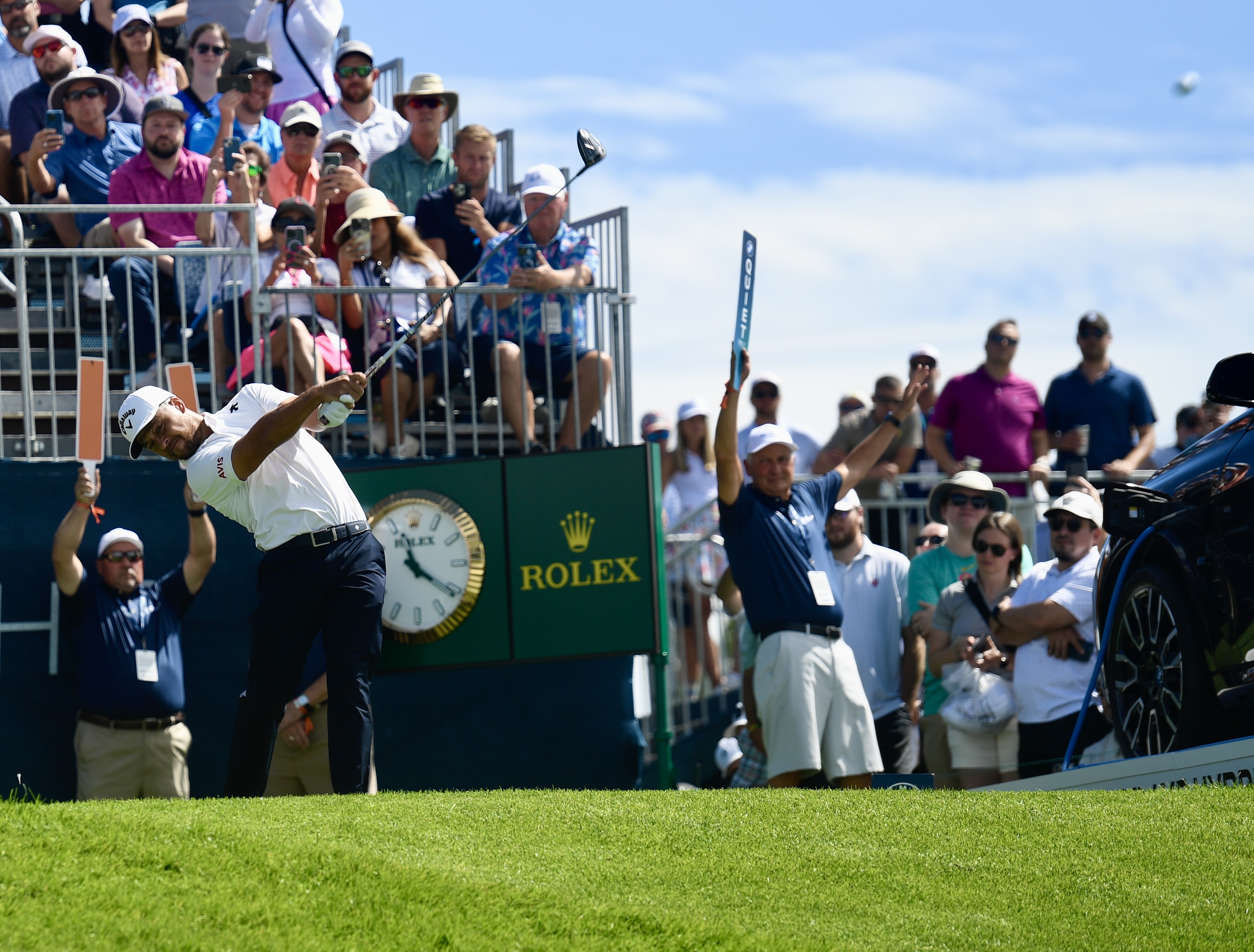 Xander Schauffele hits a drive at Castle Pines Golf Club during the second round of the BMW Championship on Friday, Aug. 23, 2024. (CarsonFieldcarson.field@gazette.comhttps://secure.gravatar.com/avatar/c524ef3d384945349bed78d70eb2d2cd?d=mm&r=g)