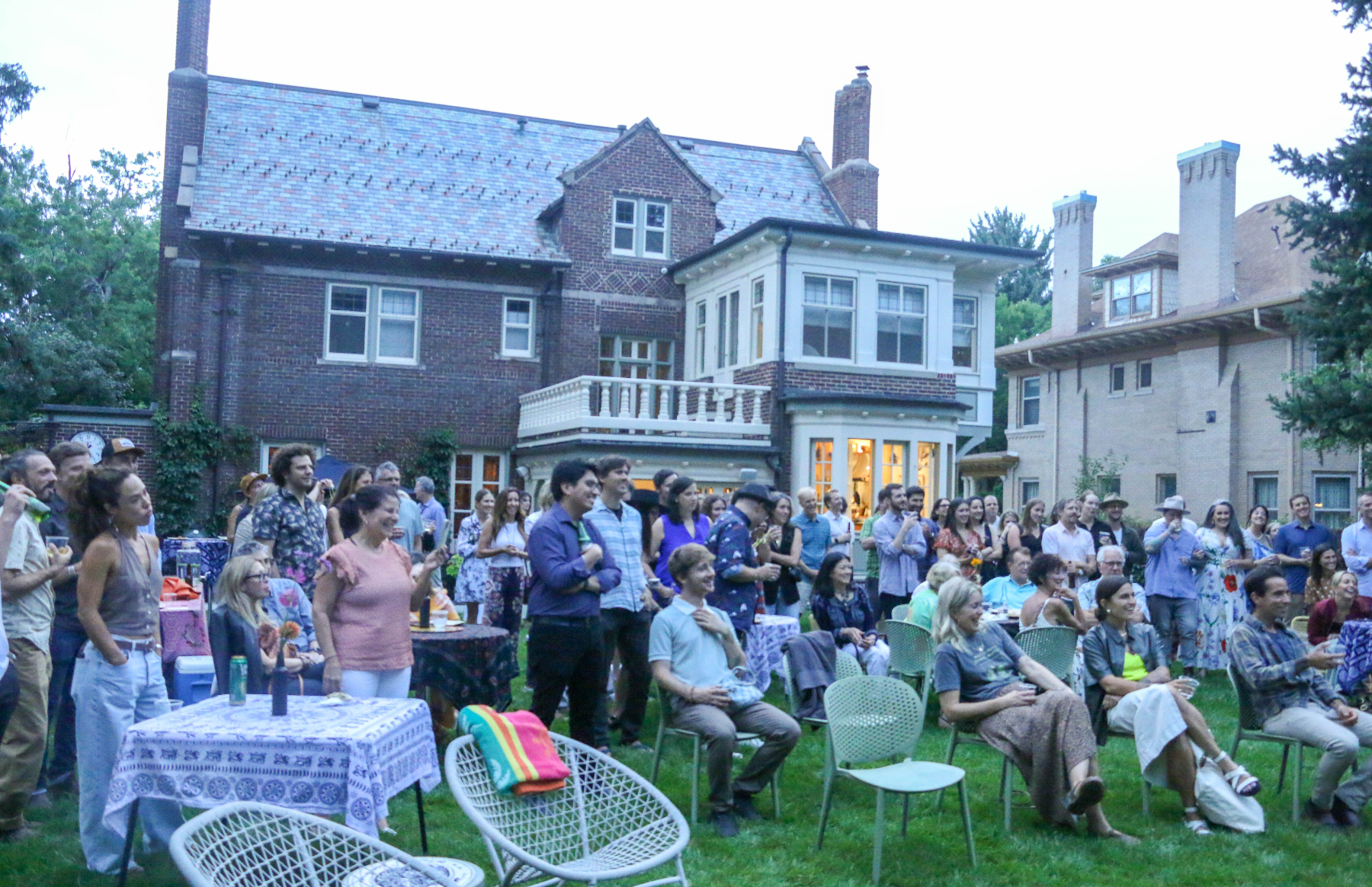 Brandy and Wesley Schultz invited friends to gather in their backyard for a garden party and book launch for friend Cory Richards' new book
