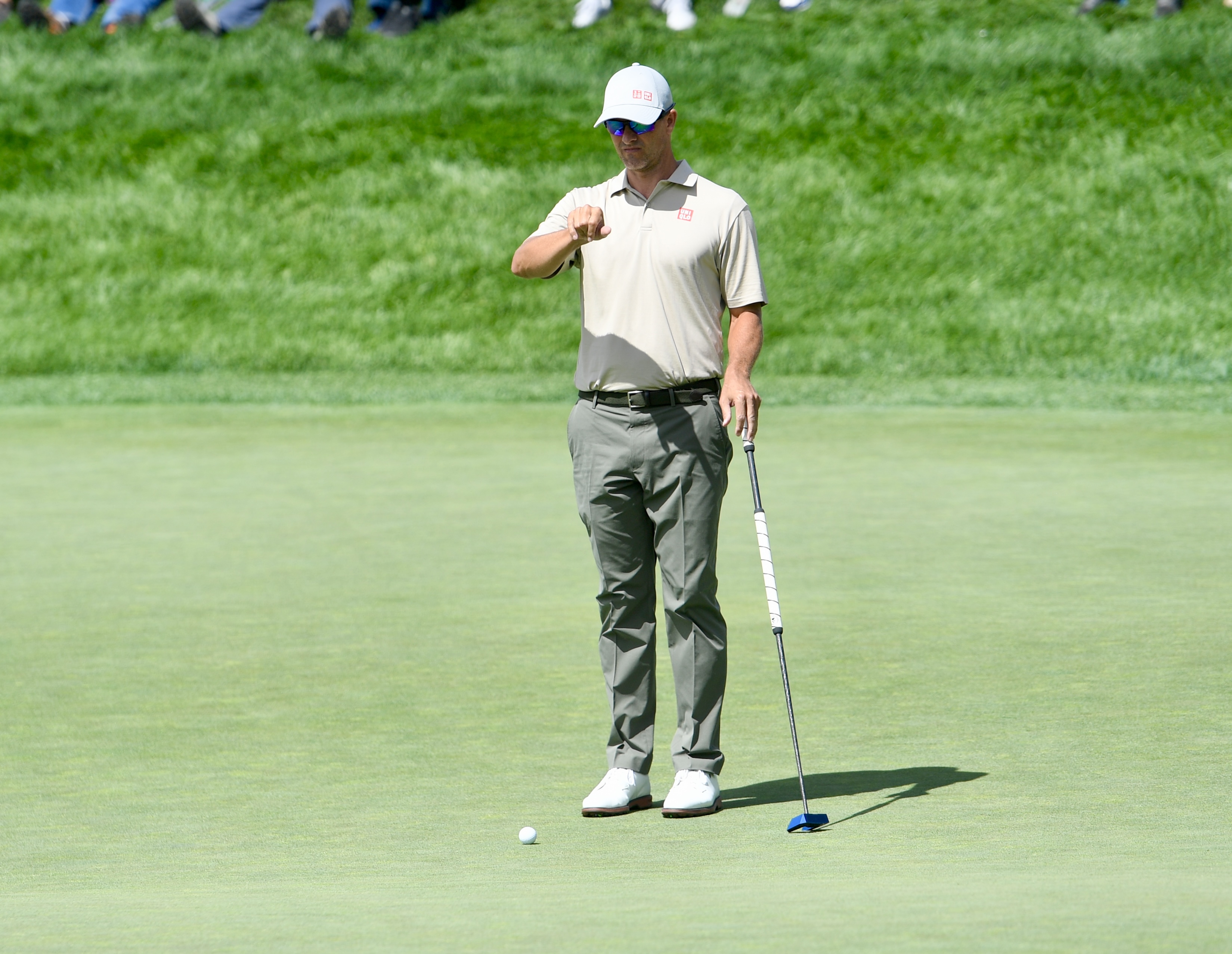 Adam Scott reads a putt at Castle Pines Golf Club during the second round of the BMW Championship on Friday, Aug. 23, 2024. (CarsonFieldcarson.field@gazette.comhttps://secure.gravatar.com/avatar/c524ef3d384945349bed78d70eb2d2cd?d=mm&r=g)