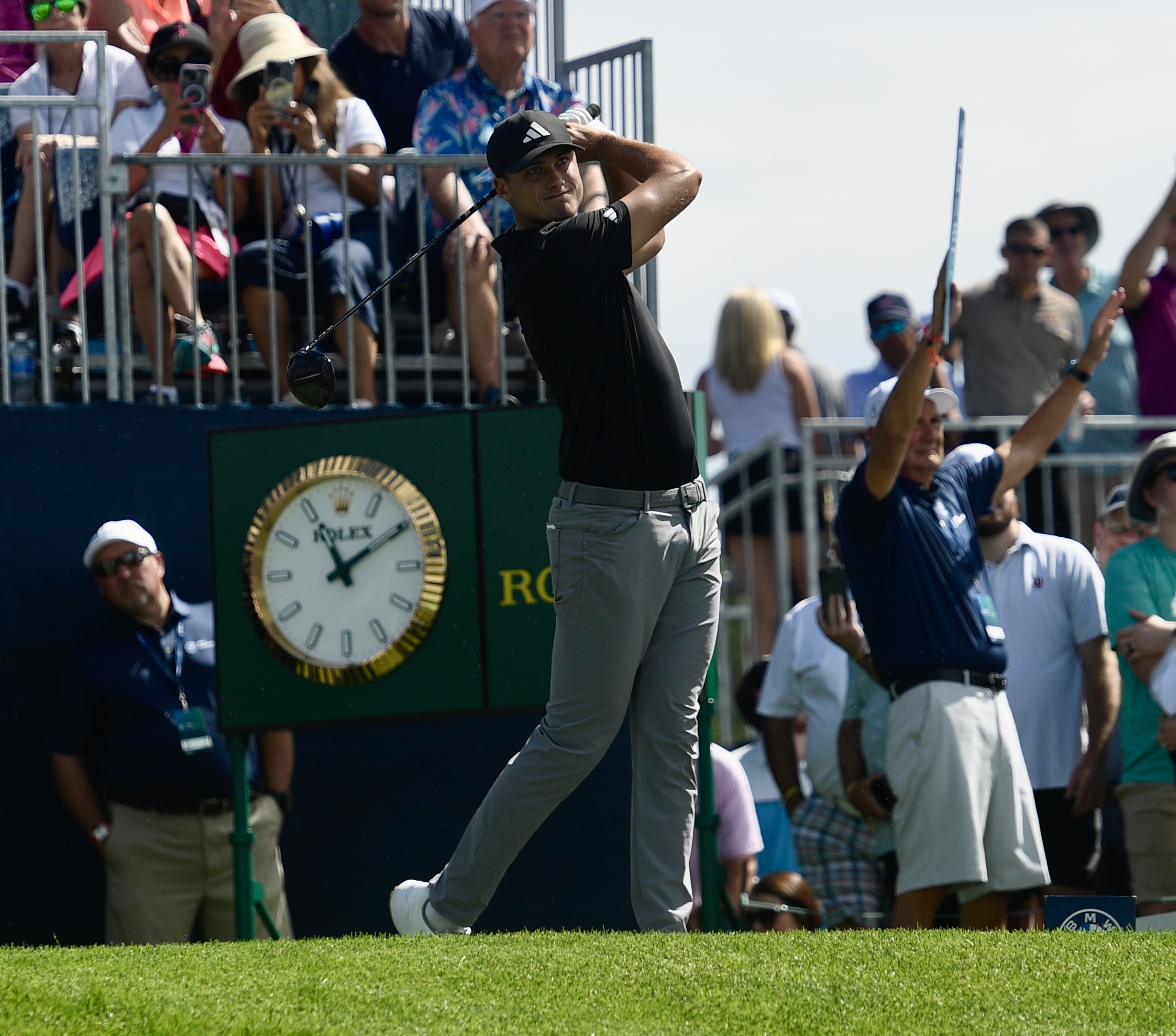 Ludvig Aberg hits a tee shot at Castle Pines Golf Club during the second round of the BMW Championship on Friday, Aug. 23, 2024. (CarsonFieldcarson.field@gazette.comhttps://secure.gravatar.com/avatar/c524ef3d384945349bed78d70eb2d2cd?d=mm&r=g)