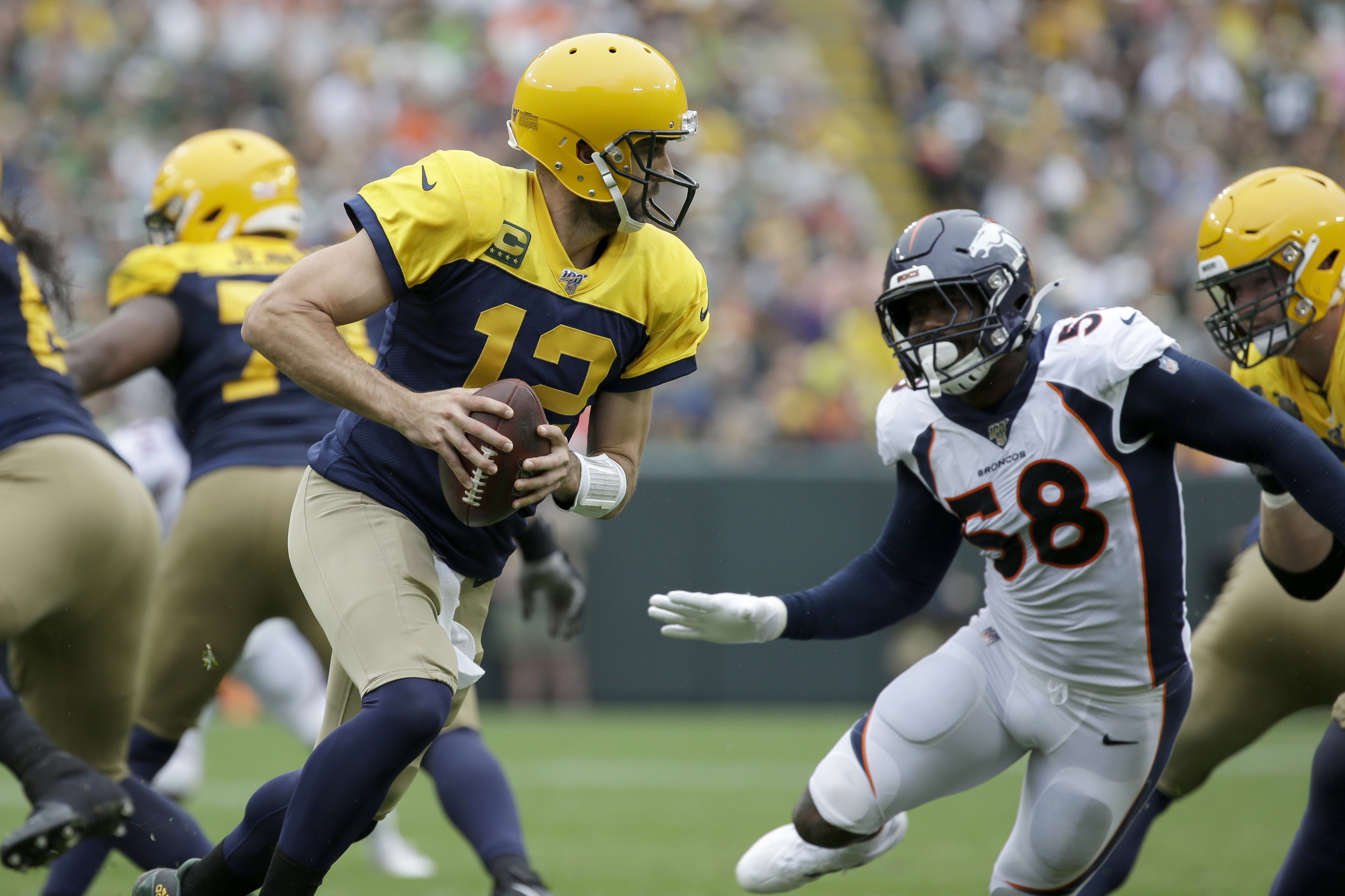 Memories stirred as Broncos are fired up to face Aaron Rodgers for first time with Jets