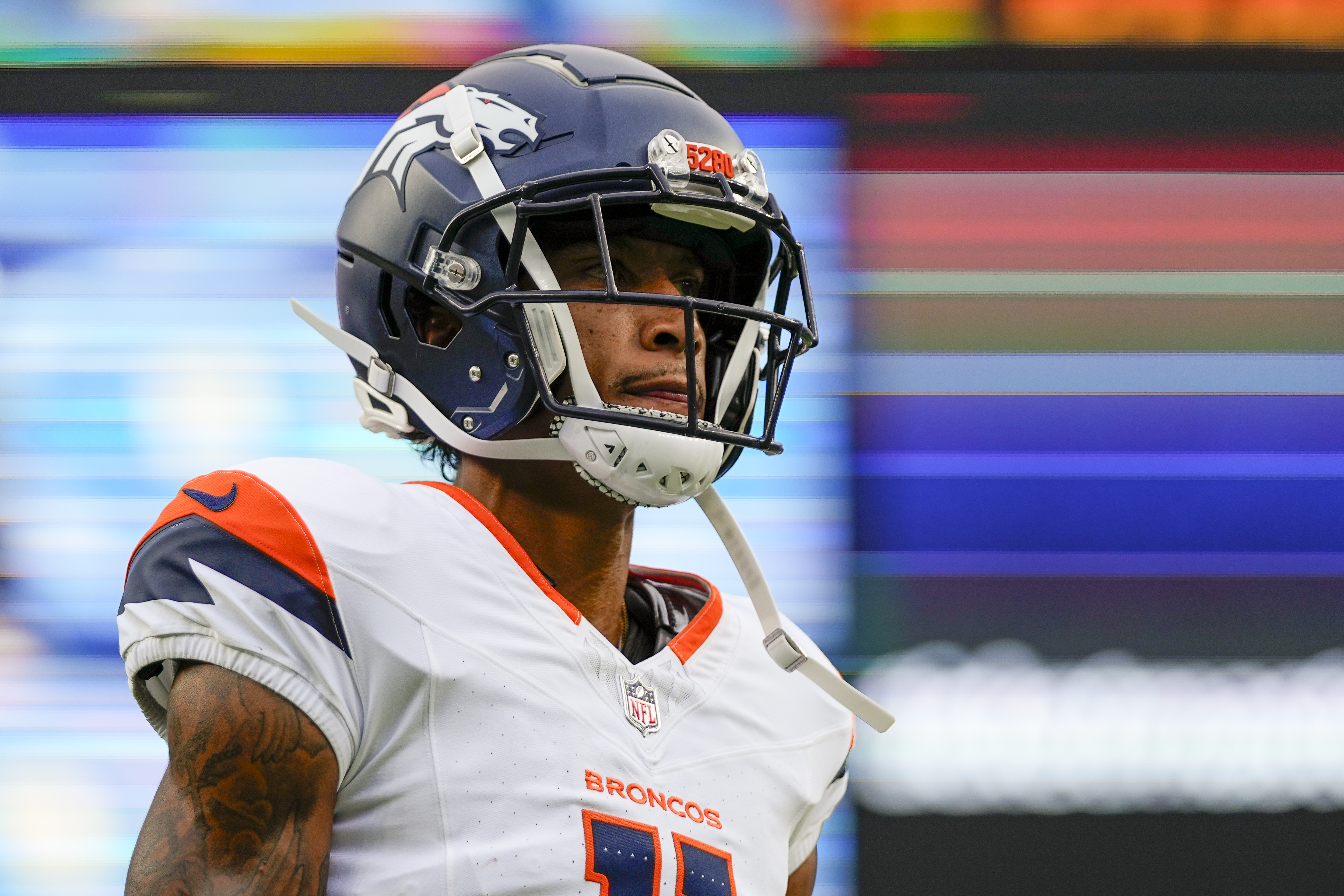 Denver Broncos wide receiver Josh Reynolds (11) looks on against the Green Bay Packers during a preseason game Aug. 18 in Denver. (the associated press)
