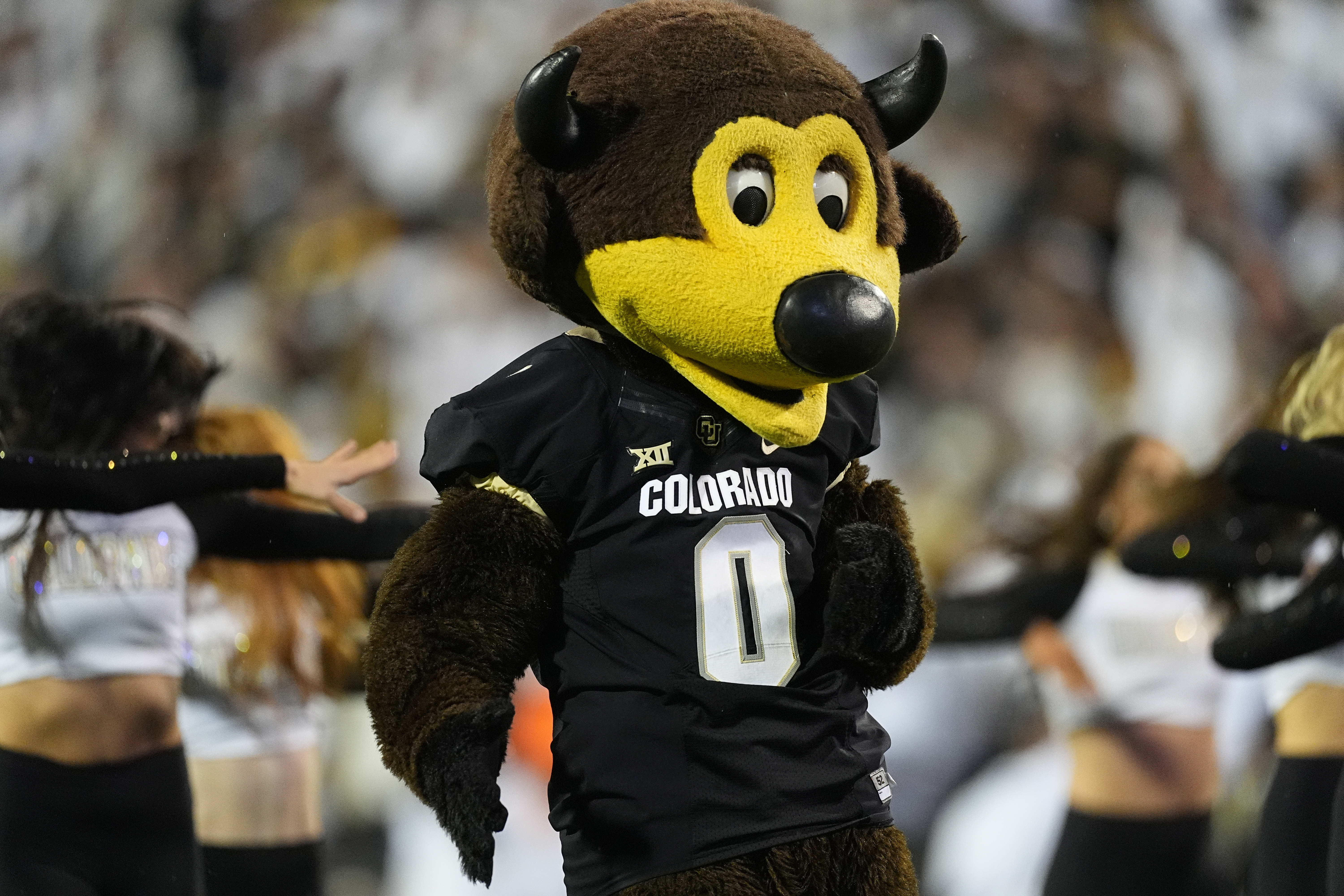 Colorado mascot Chip performs in the second half of an NCAA college football game Saturday, Sept. 21, 2024, in Boulder, Colo. (AP Photo/David Zalubowski) (David Zalubowski)