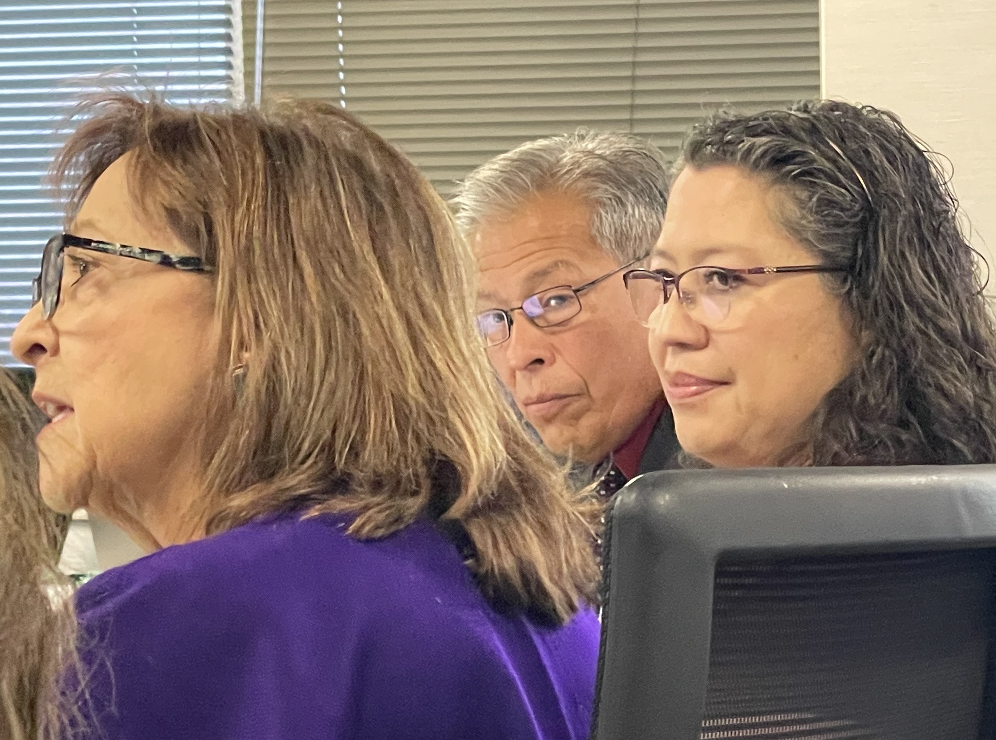 Darlene LeDoux (left), chair of the La Raza Advisory Council, provides an overview of the outcomes the council would like to see from the report released earlier this year as Patricia Hurrieta (middle), director of the district’s Latino Student Success Team, and Ron Cabrera (right), a consultant, look on Thursday. (NicoBrambilanico.brambila@denvergazette.comhttps://denvergazette.com/content/tncms/avatars/4/ec/74a/4ec74aa2-71b0-11ed-af6f-0f0ae7acf7b0.d52fca74e95503d77da50127c9ff4e2d.png)