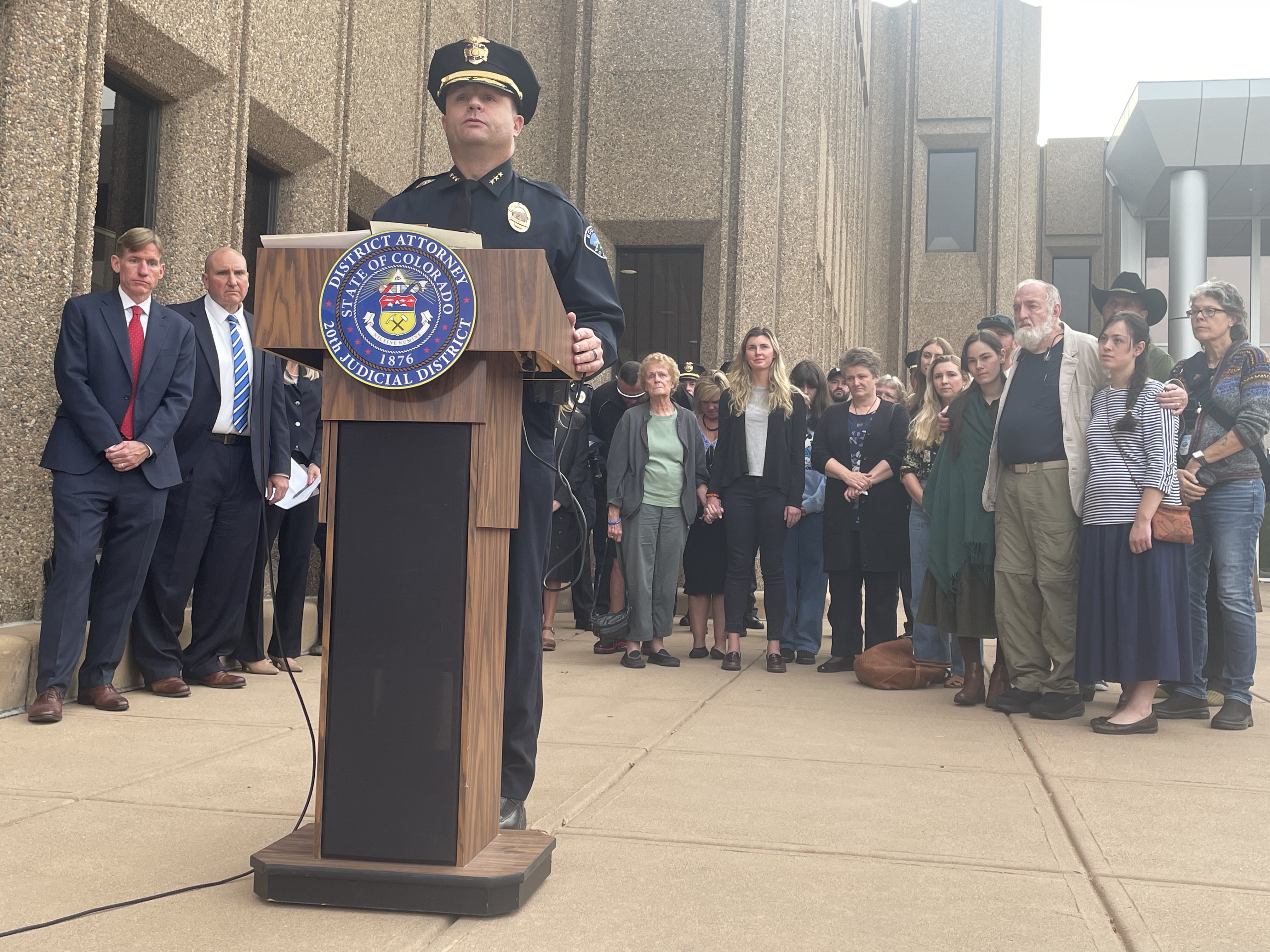 Police Chief Stephen Redfearn joins families of the victims of the 2021 mass shooting in Boulder at a press conference after Ahmad Alissa, the shooter, was found guilty of murder on Sept. 23, 2024. (CarolMcKinleyDenver Enterprise Reportercarol.mckinley@gazette.comhttps://denvergazette.com/content/tncms/avatars/5/c3/a0f/5c3a0fbe-1007-11ec-9e18-b7f42cfa4b0f.9565a0ce58866e86bcf18260621c2a46.png)