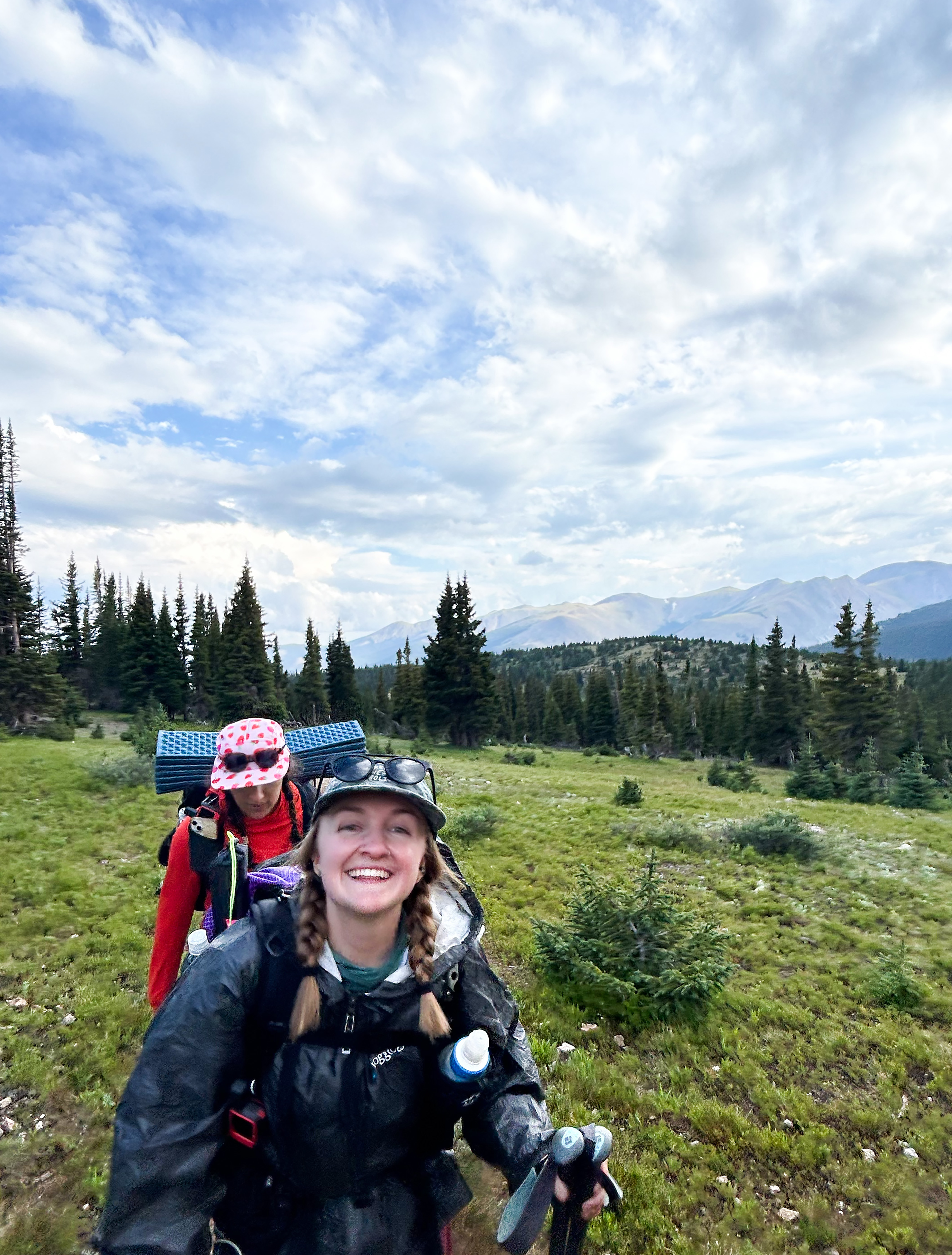 Kyla Pearce and Ariella Nardizzi hike toward Georgia Pass on the Colorado Trail on Aug. 8. (Bella Kolander, Special to The Gazette)