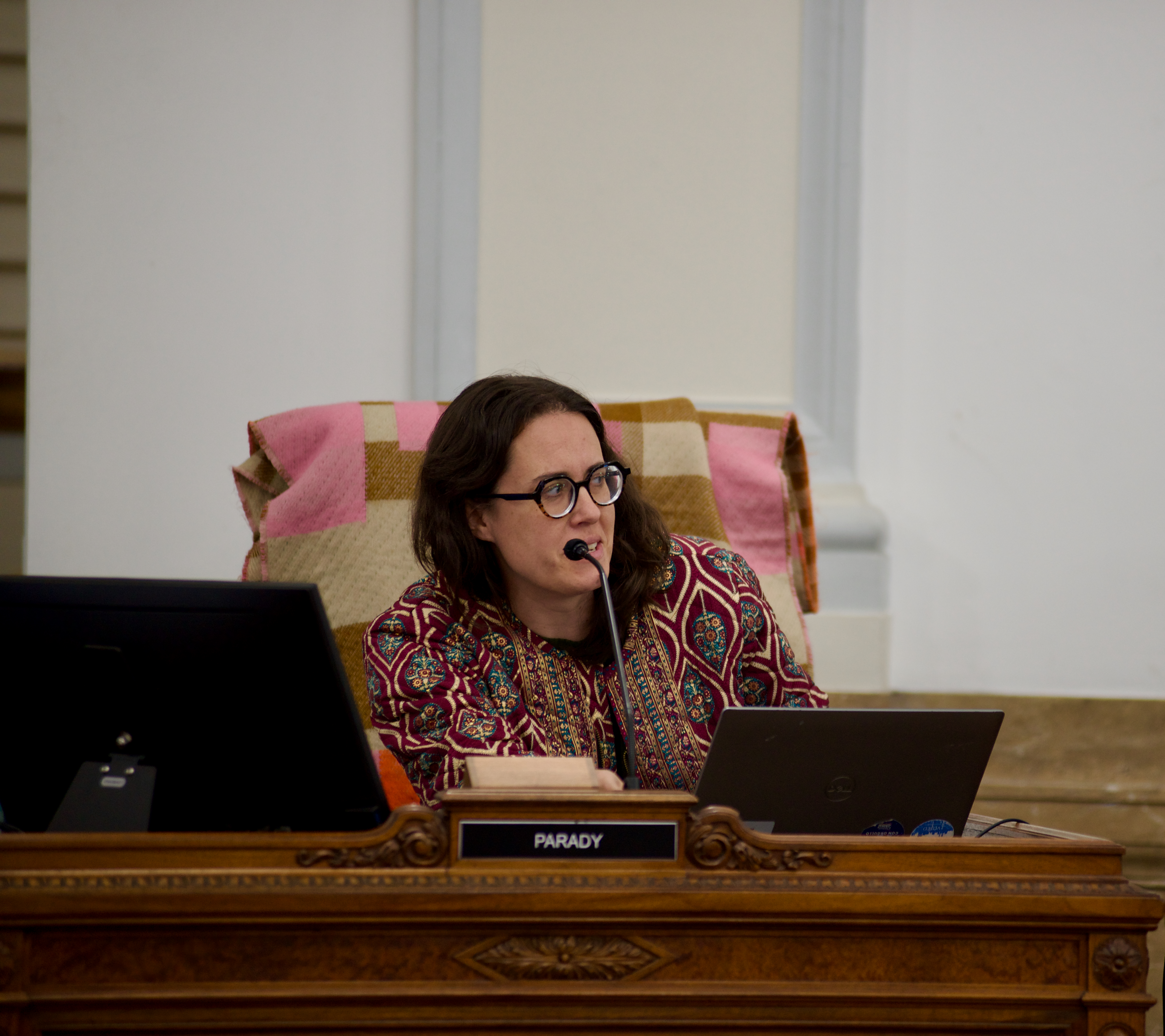 FILE PHOTO: Sarah Parady delivers remarks during a Denver City Council meeting on Monday September 9, 2024. She was one of three members who voted against a $1.7 million contract designed to support small businesses hurt by the lingering effects of the COVID-19 pandemic. (AlexanderEdwardsBusiness Reporteralex.edwards@gazette.comhttps://secure.gravatar.com/avatar/dbaa50cc8a9183e280c297e3afa72ace?d=mm&r=g)