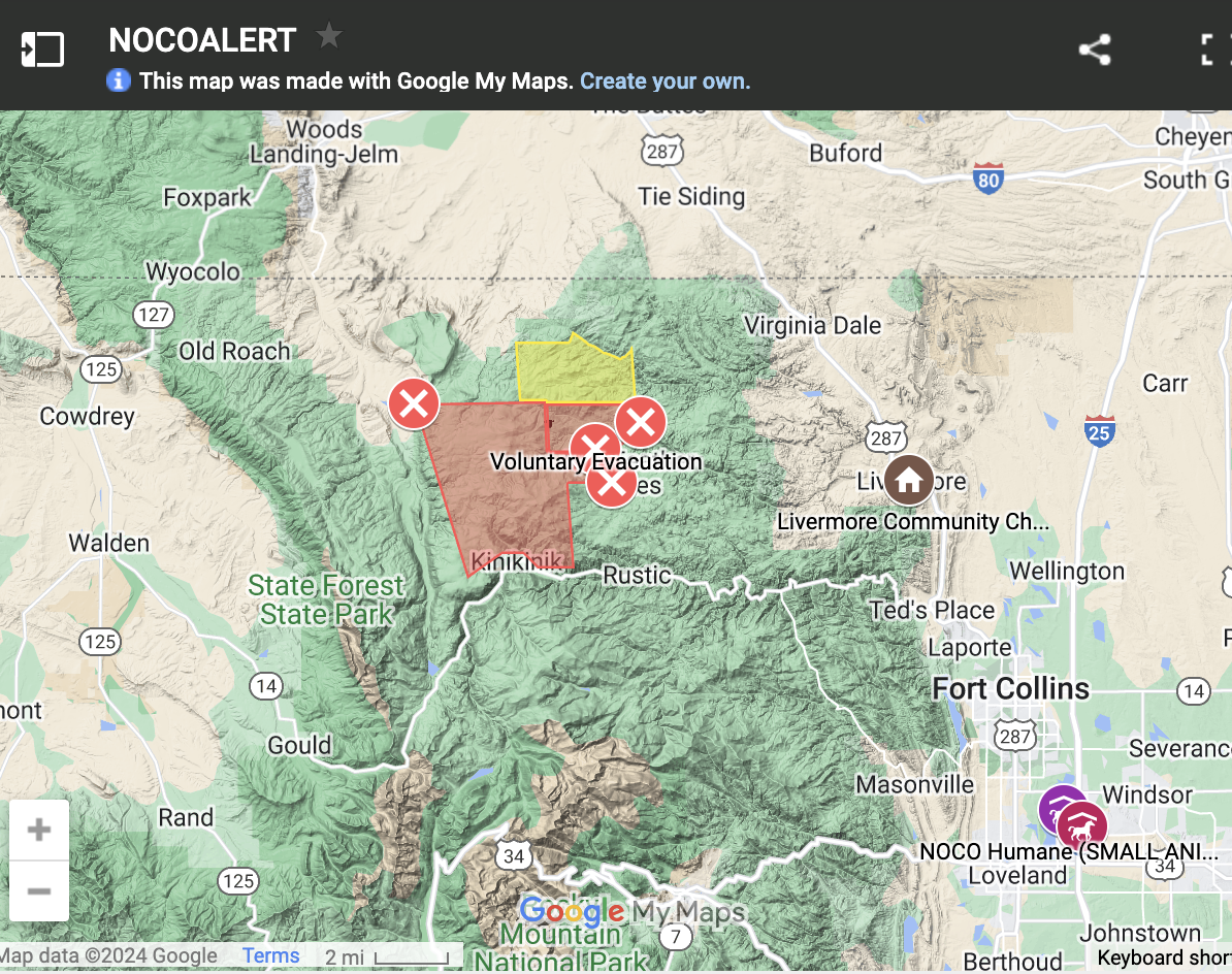 Pearl Fire in Larimer County remains 5% contained, 128 acres burned