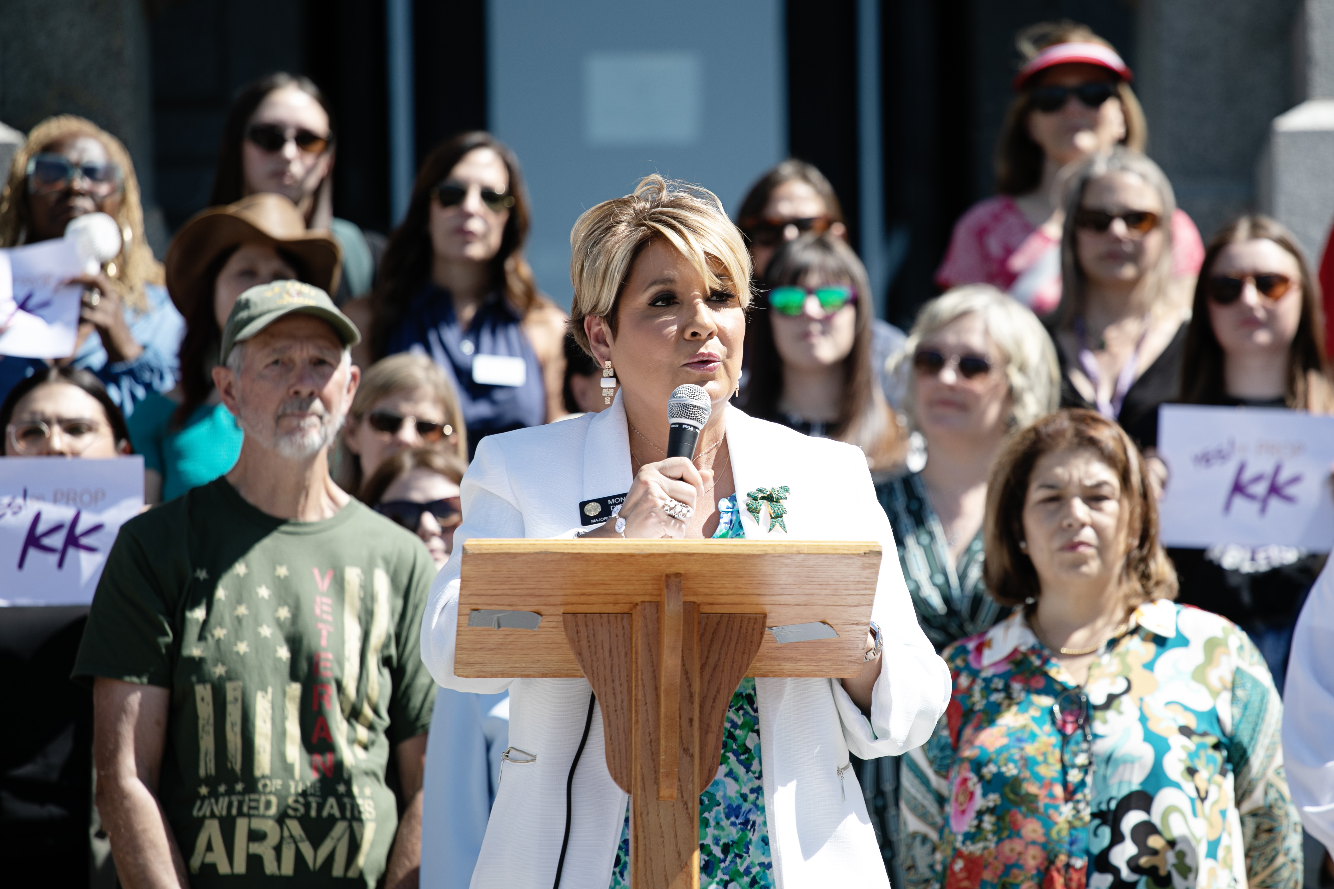 Colorado State Rep. Monica Duran speaks in favor of Prop KK, a ballot initiative proposing a 6.5 percent excise tax on guns and ammunition in Colorado, at a rally on the state capitol building's steps in Denver on Thursday, Sept. 12, 2024. (TomHellauerMultimedia Producertom.hellauer@denvergazette.comhttps://denvergazette.com/content/tncms/avatars/f/9e/622/f9e6228a-3b6b-11ed-bf10-fbb71fa8e421.f54b911252c540f1d61709edc4727a39.png)