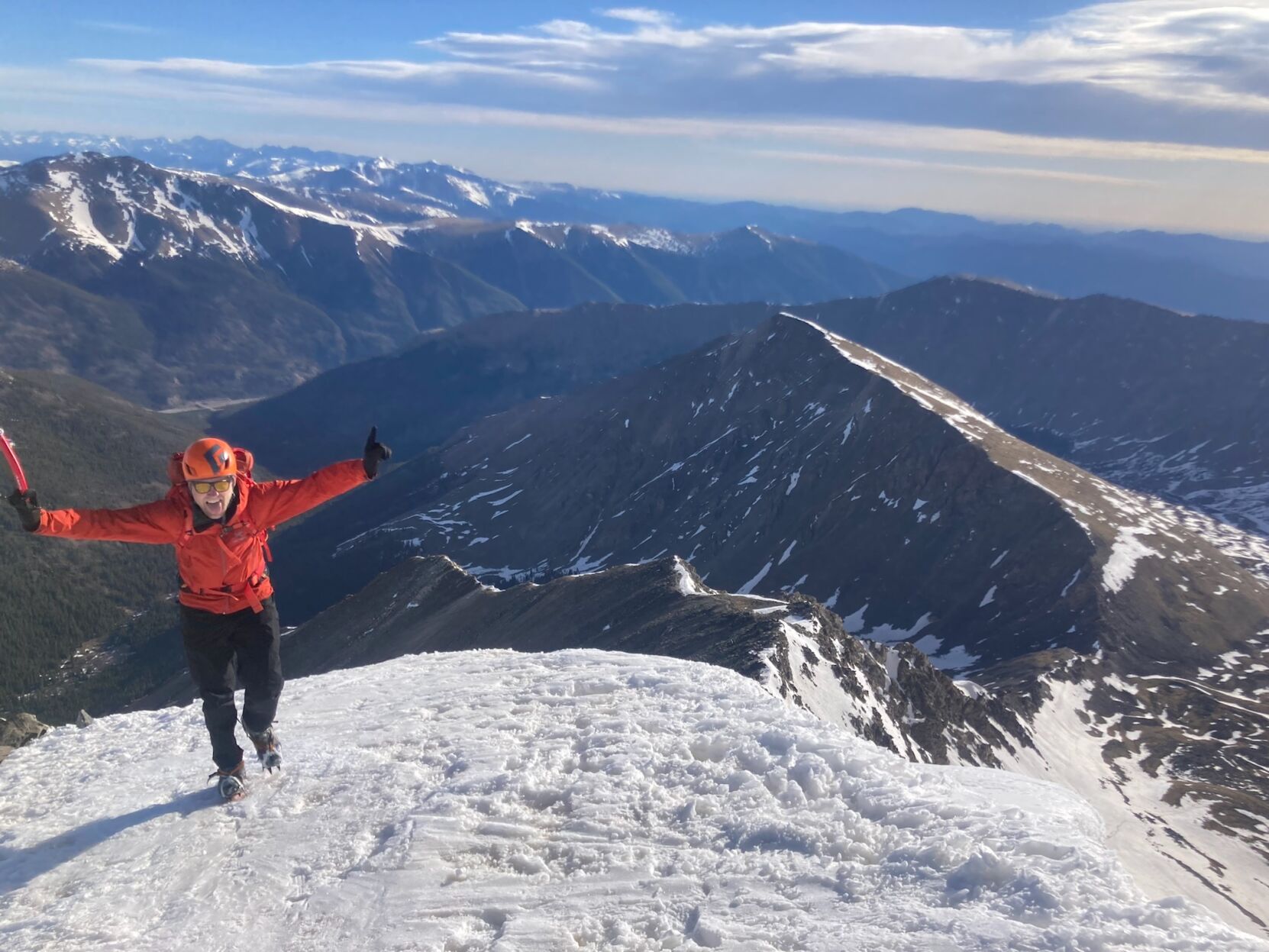 {span}Father John Nepil on the final pitch of Torreys Peak after climbing Dead Dog Couloir. Courtesy photo{/span}