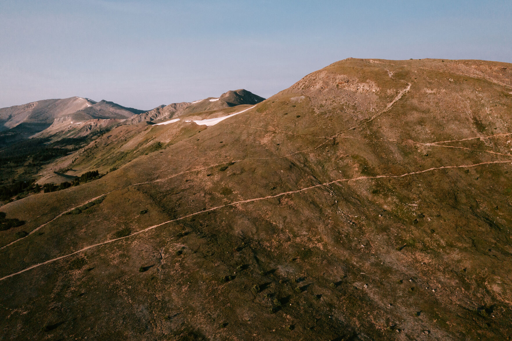 The western route of the Colorado Trail through the Collegiate Peaks runs along a ridgeline above Cottonwood Pass near Buena Vista. (Parker Seibold, The Gazette)