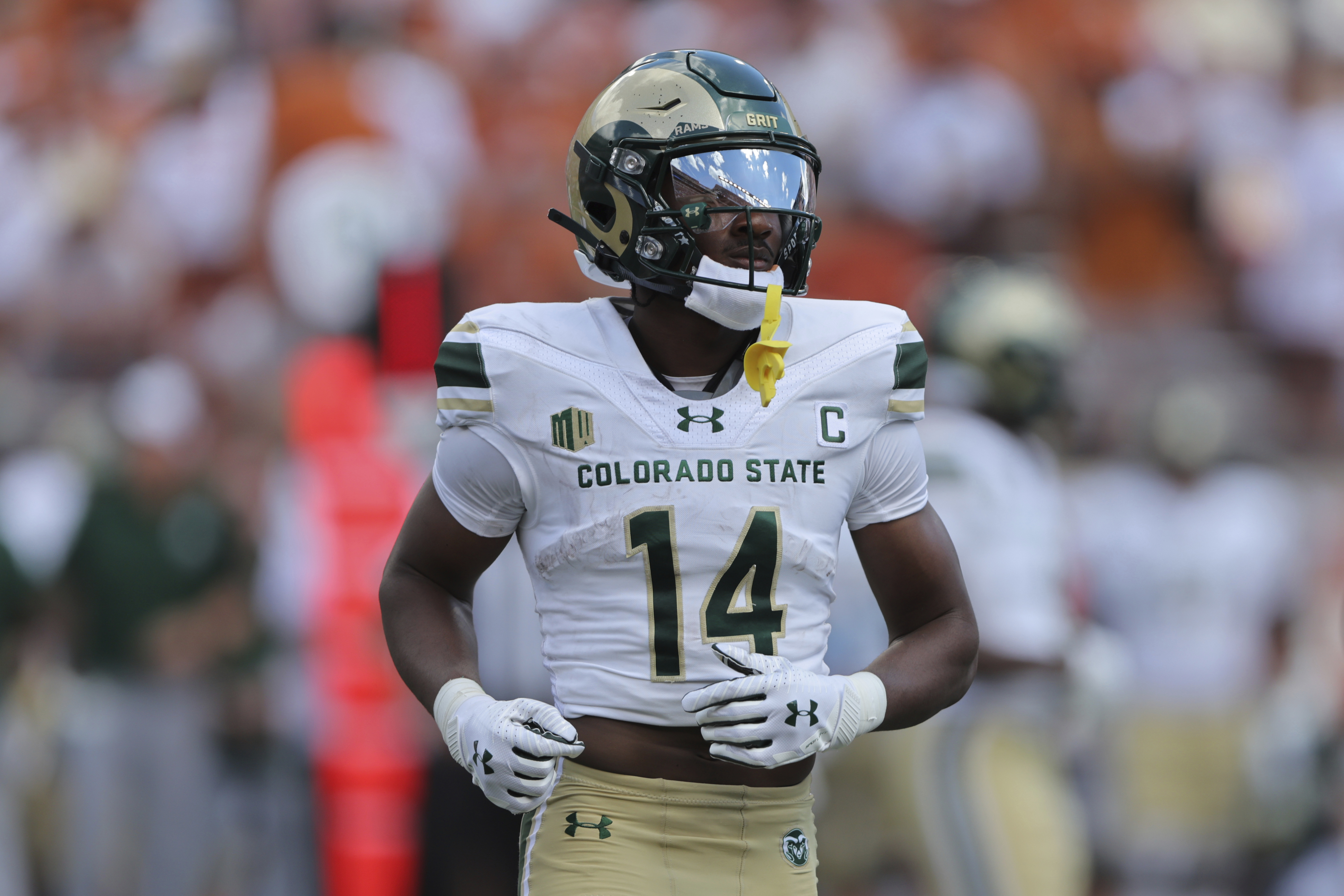 Colorado State wide receiver Tory Horton (14) competes against Texas during an NCAA football game on Aug. 31 in Austin, Texas. (the associated press)