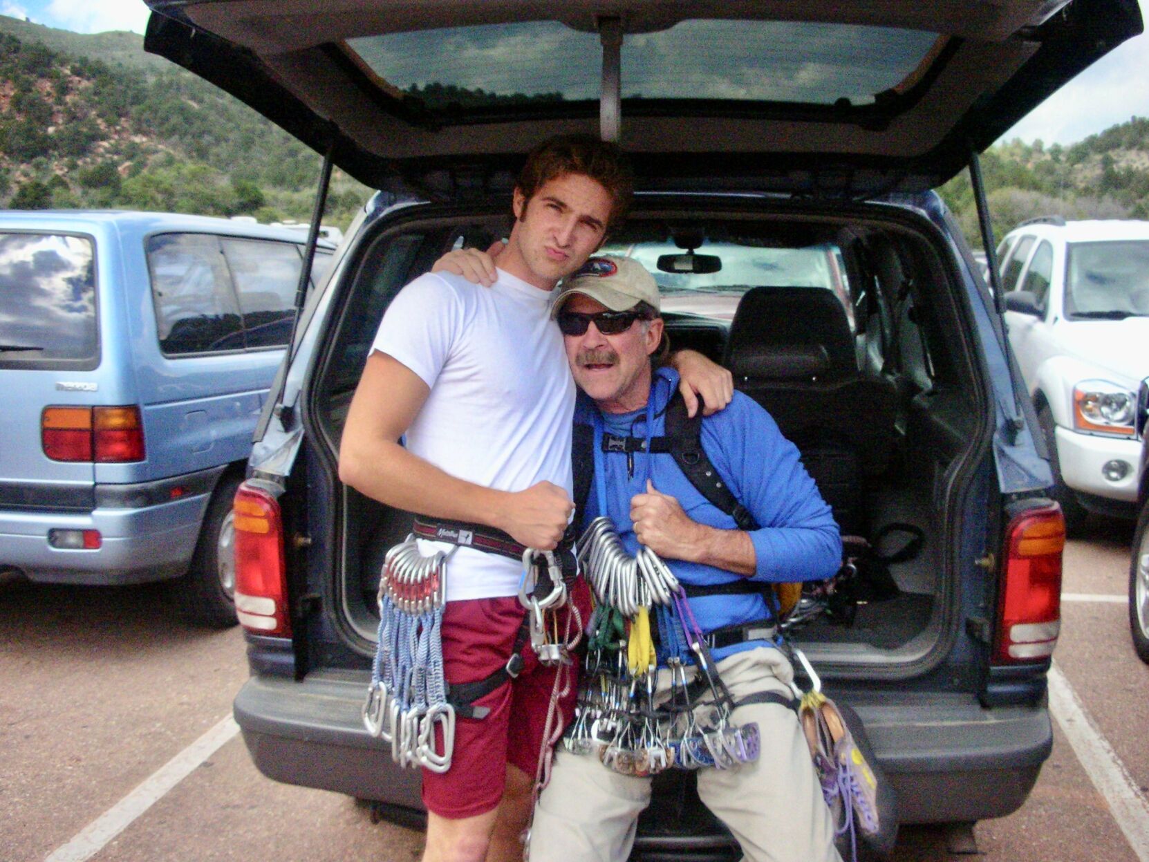 Craig Richard, left, and father Ron Smith amid Craig’s major rock climbing days in 2006. Courtesy photo
