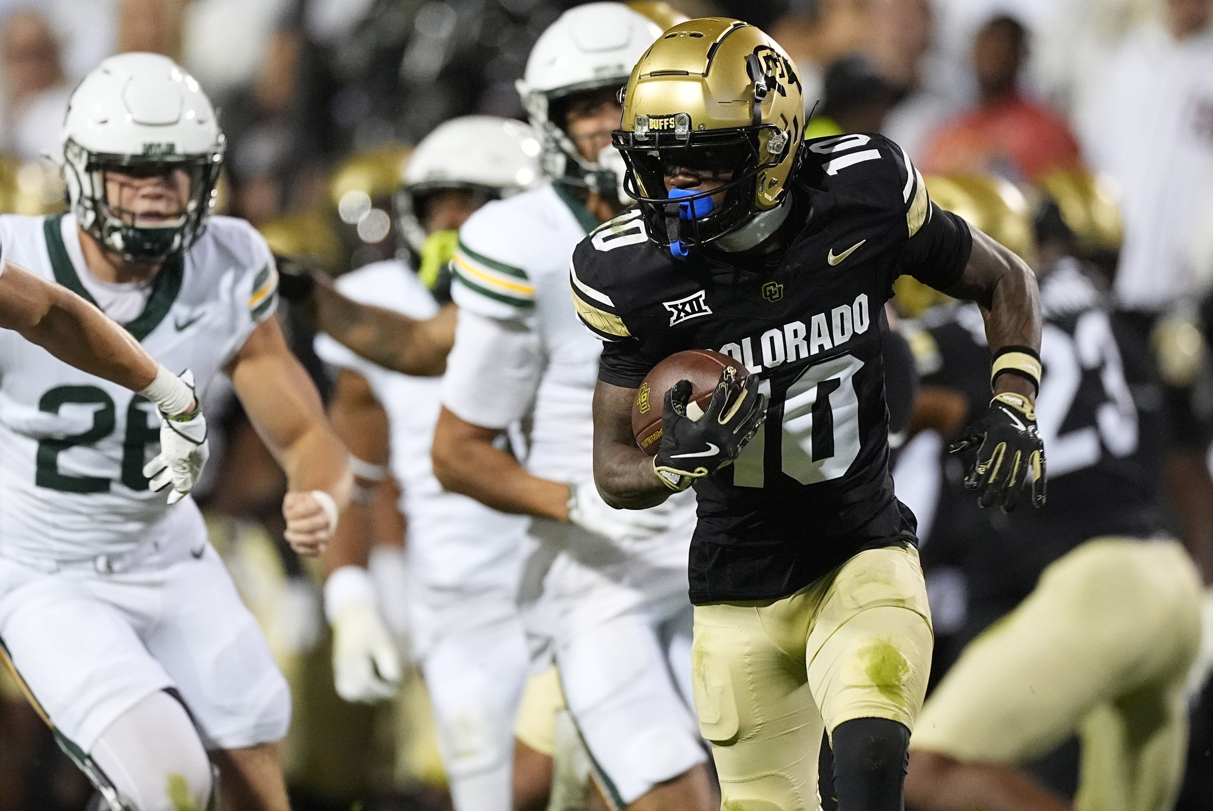 Colorado wide receiver LaJohntay Wester (10) in the second half of an NCAA college football game Saturday, Sept. 21, 2024, in Boulder, Colo. (AP Photo/David Zalubowski) (David Zalubowski)