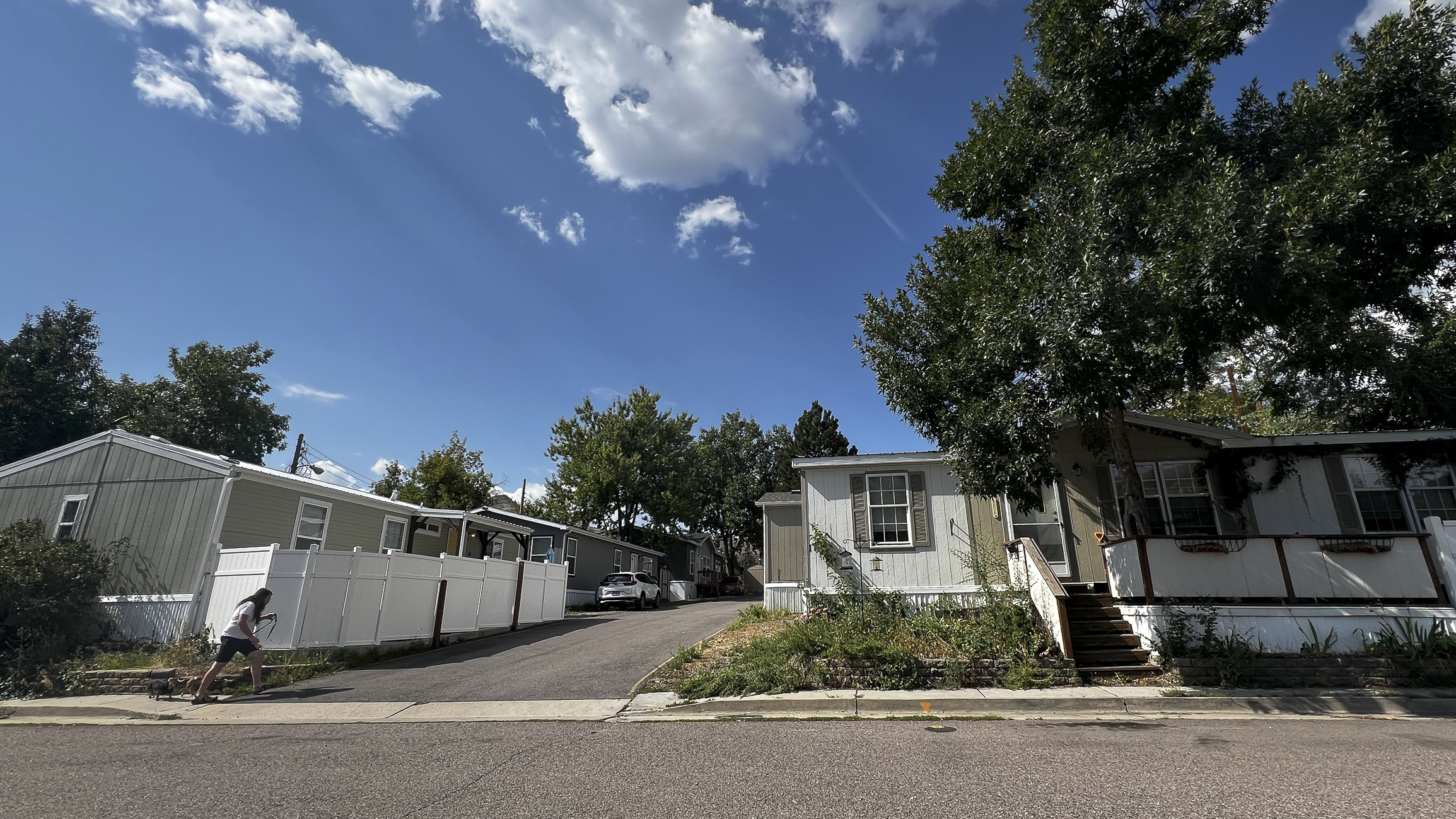The entry to Golden Hills Mobile Home Park is warm and welcoming, but doesn't tell the story of how hard residents fought to keep their community affordable. (Deborah Grigsby)