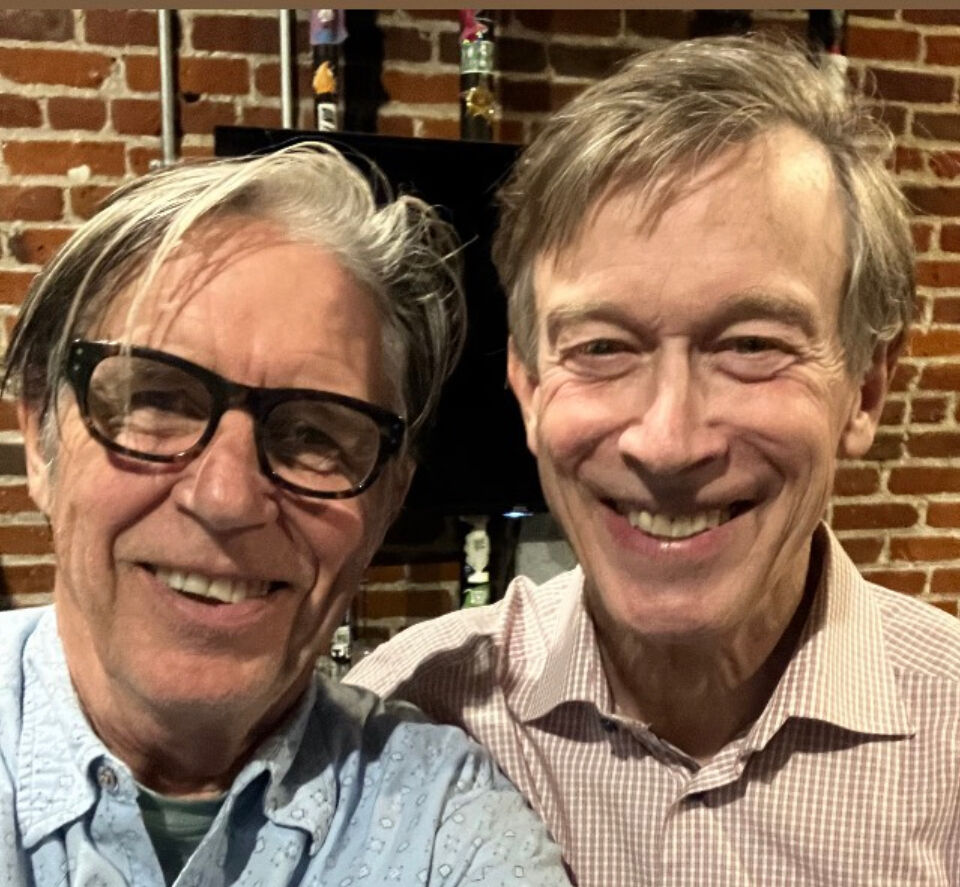 Punk rock icon John Doe, left, snapped this photo with Colorado Senator and longtime X fan John Hickenlooper, then posted it to social with the message, 