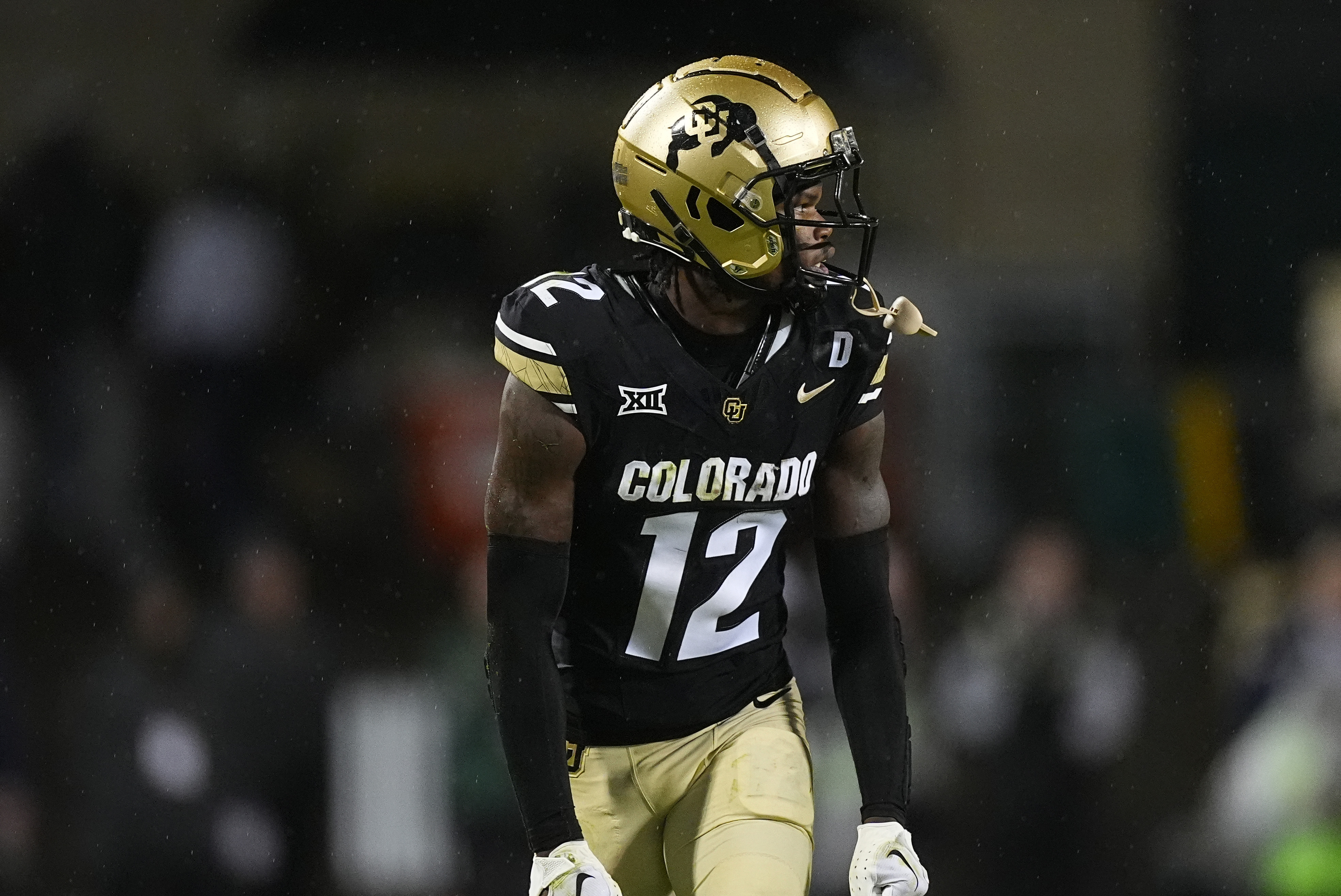 Colorado wide receiver Travis Hunter (12) in the second half of an NCAA college football game Saturday, Sept. 21, 2024, in Boulder, Colo. (AP Photo/David Zalubowski) (David Zalubowski)