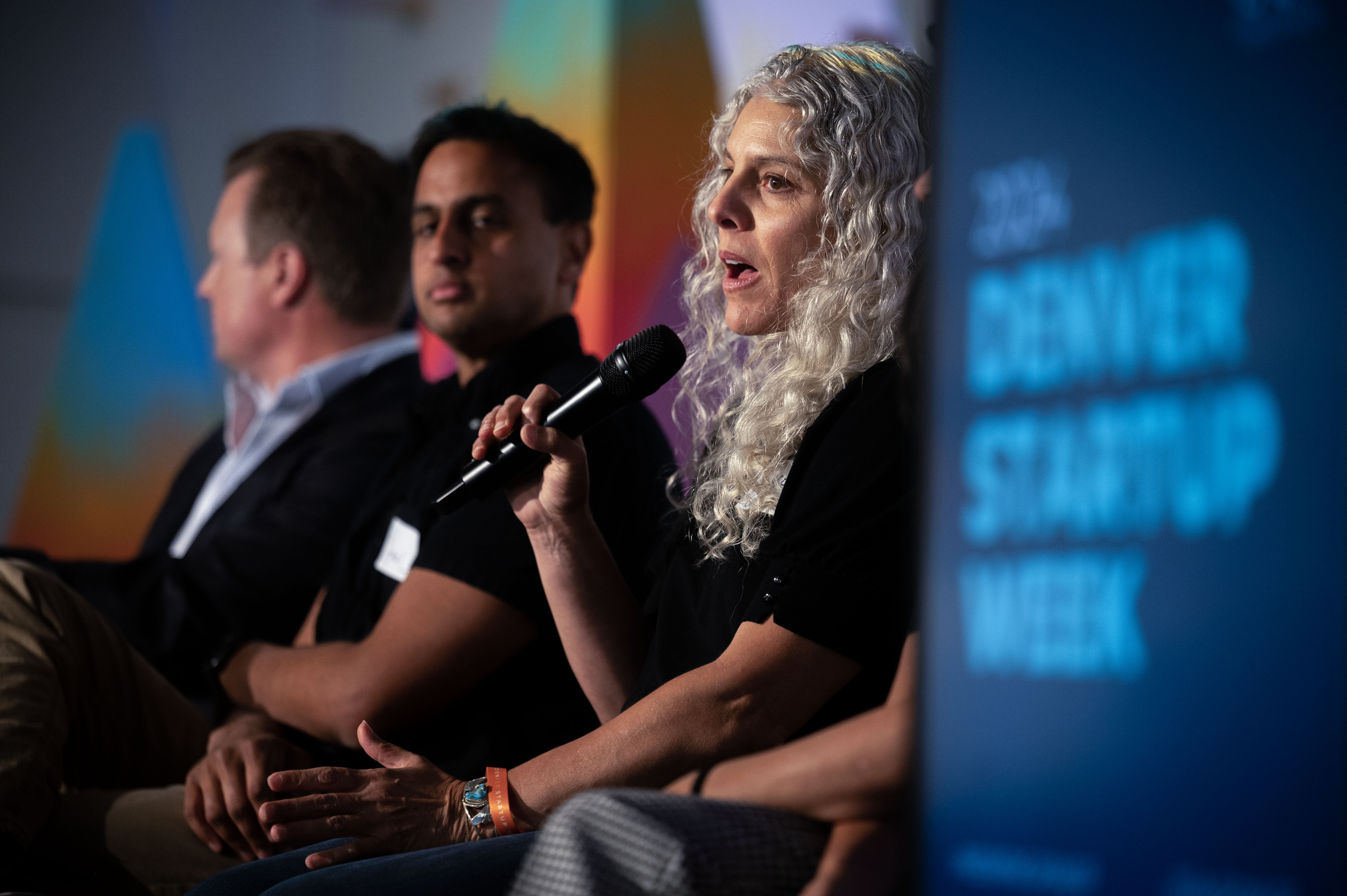 Nicole Glaros answers a question from the moderator during a panel discussion on innovation and startups in Colorado on the last day of Denver Startup Week downtown on Thursday, Sept. 19, 2024 (Stephen Swofford, Denver Gazette) (StephenSwoffordPhotographerstephen.swofford@gazette.comhttps://secure.gravatar.com/avatar/1ddcaf11c5d70eaa58546ddc4e038687?d=mm&r=g)