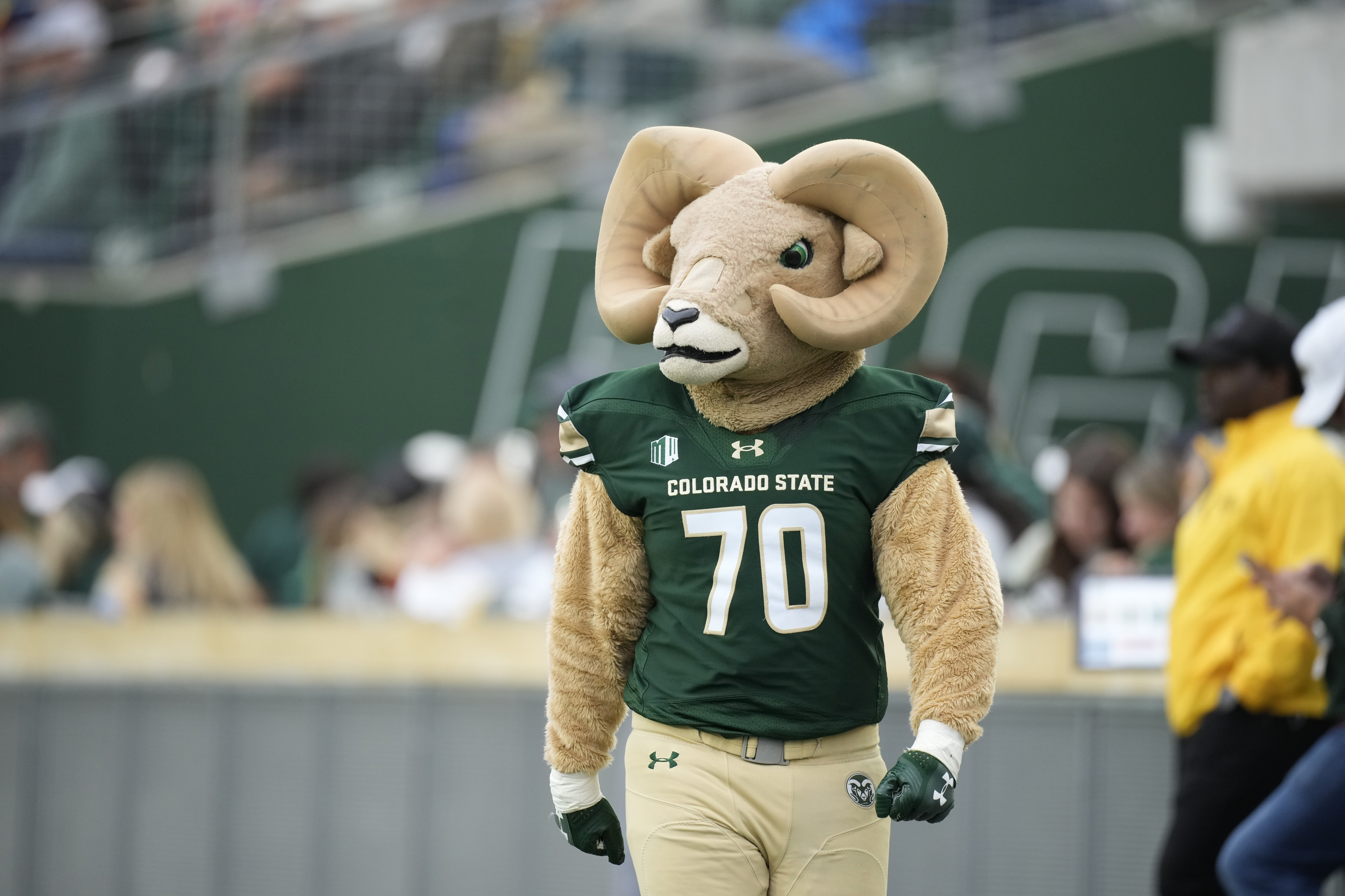Colorado State mascot Cam the Ram in the second half on Nov. 18, 2023, in Fort Collins. (associated press file)