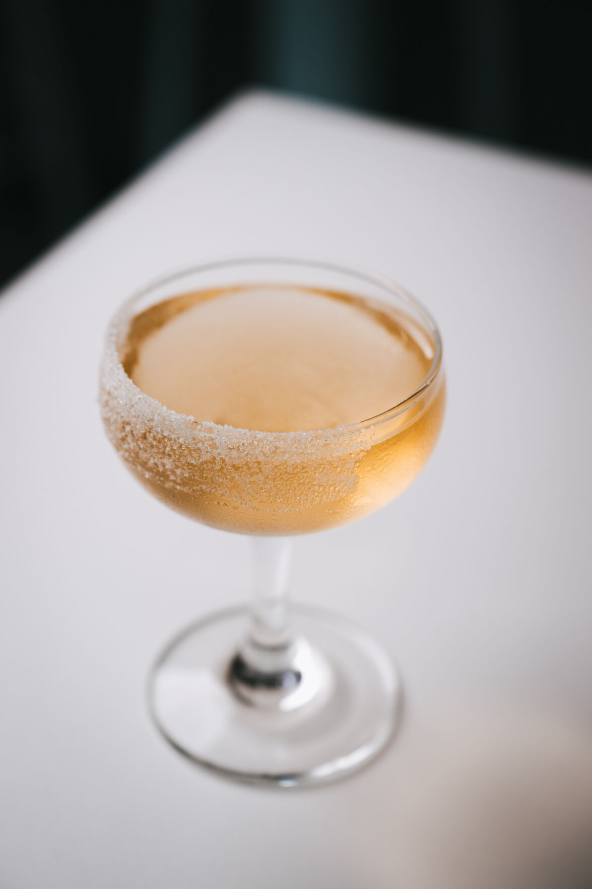 The MSGin is MAKfam’s play at a dirty gin martini. It’s crafted with gin, Shaoxing wine, MSG, rice vinegar, and brine from preserved plums. Its rim is lined with a mixture of sugar and msg infused with lemon zest. (Parker Seibold, The Gazette) (Parker Seibold, The Gazette)