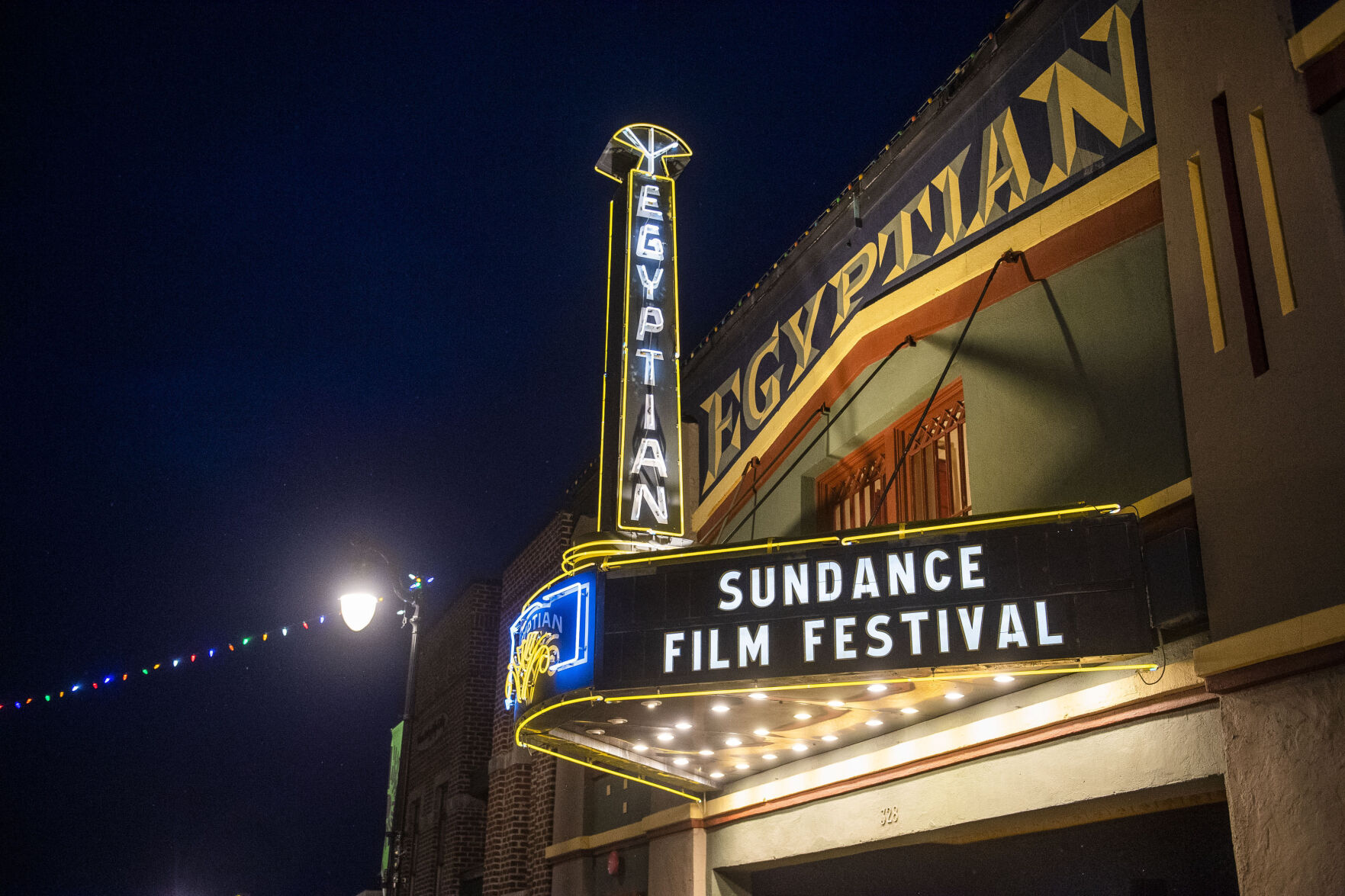 FILE PHOTO: The marquee of the Egyptian Theatre promotes the 2020 Sundance Film Festival in Park City, Utah on Jan. 28, 2020. Boulder was selected as one of three cities to potentially host the festival beginning in 2027. (Arthur Mola)