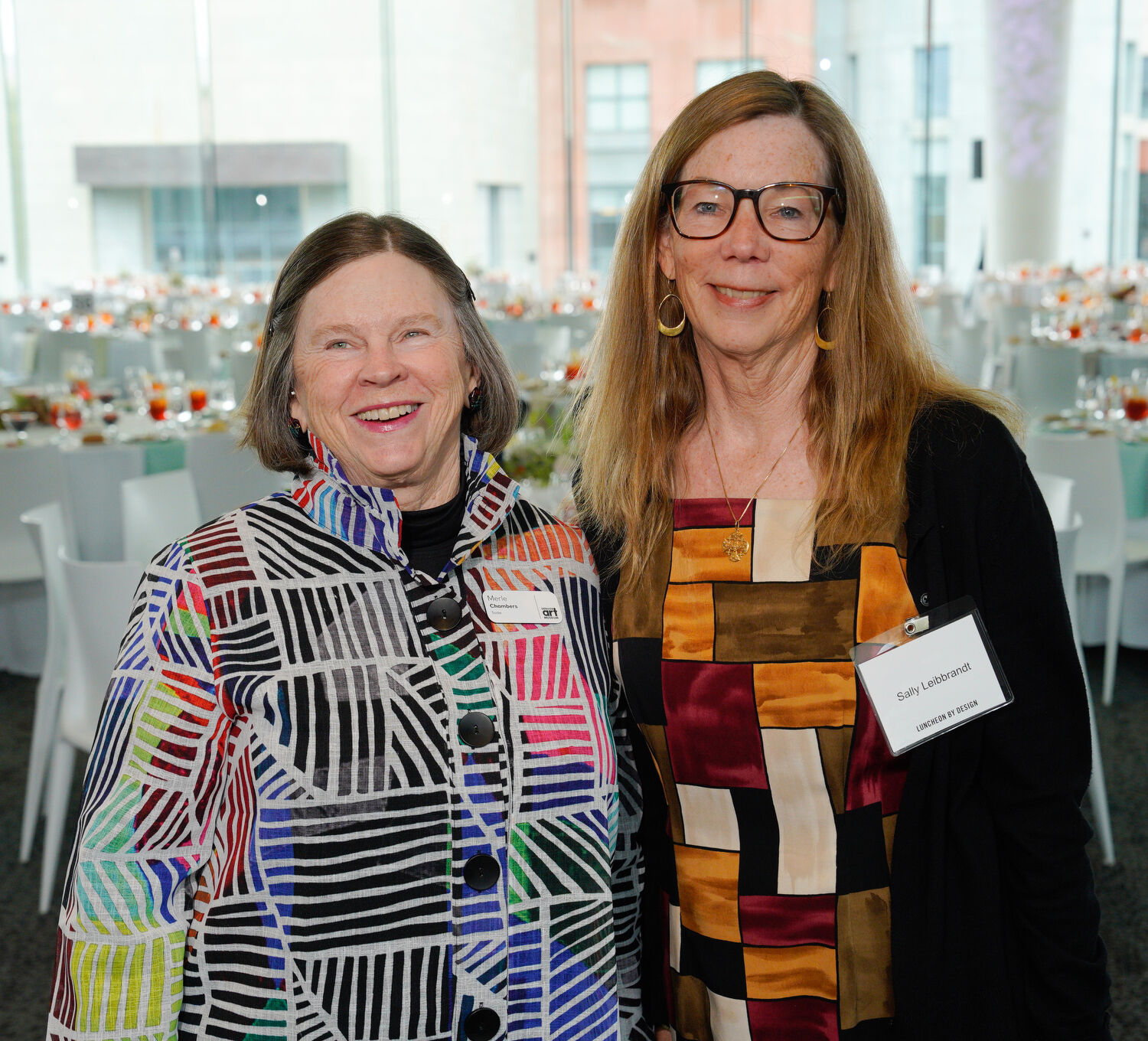 Merle Chambers and Sally Leibbrandt. Luncheon By Design 2024 at the Denver Art Museum, Sturm Grand Pavilion in Denver, Colorado, on Thursday, May 9, 2024. Photo StevePeterson.photo (Steve Peterson)