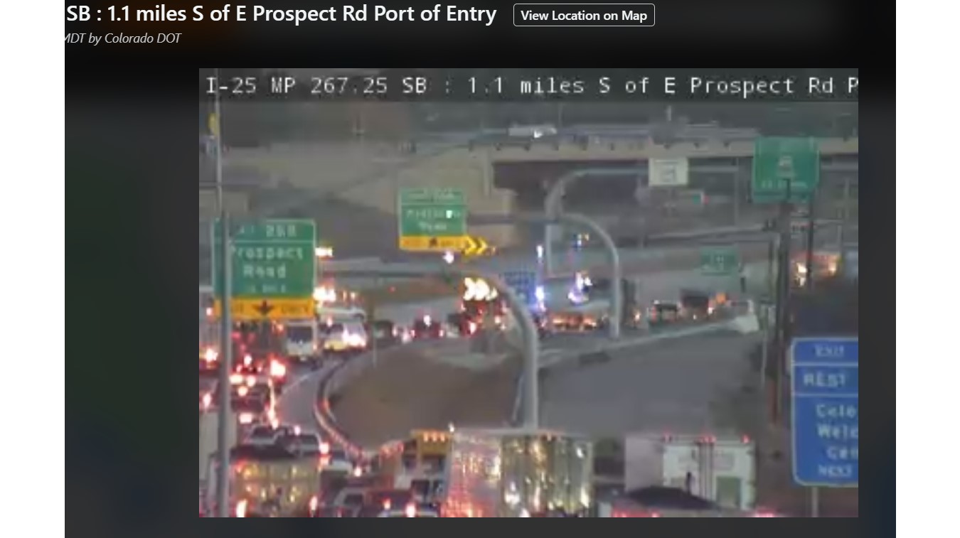 Pedestrian death I-25 at Prospect Rd in Fort Collins (Credit: CDOT)