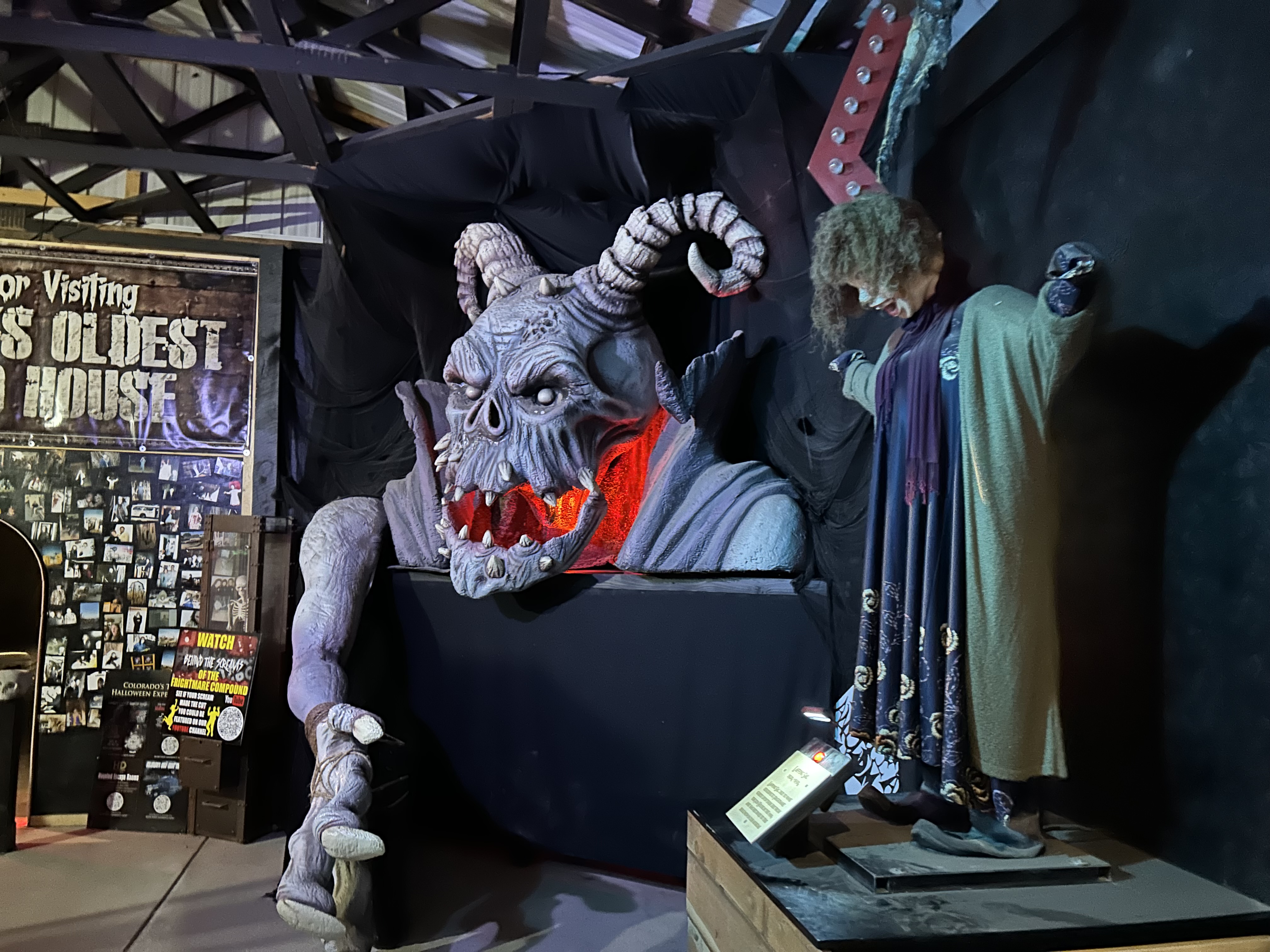 A monster prop at the Frightmare Compound in Westminster. The 40-year-old haunted attraction brings new scenes and monsters in every year. Officials created a museum, of sorts, at the end for visitors to appreciate retired prop monsters. (DennisHuspeniCity Editordennis.huspeni@gazette.comhttps://denvergazette.com/content/tncms/avatars/c/5a/fbd/c5afbd32-5030-11eb-bdef-030d9de52a9e.779683cee495ffe64766291c251a8894.png)