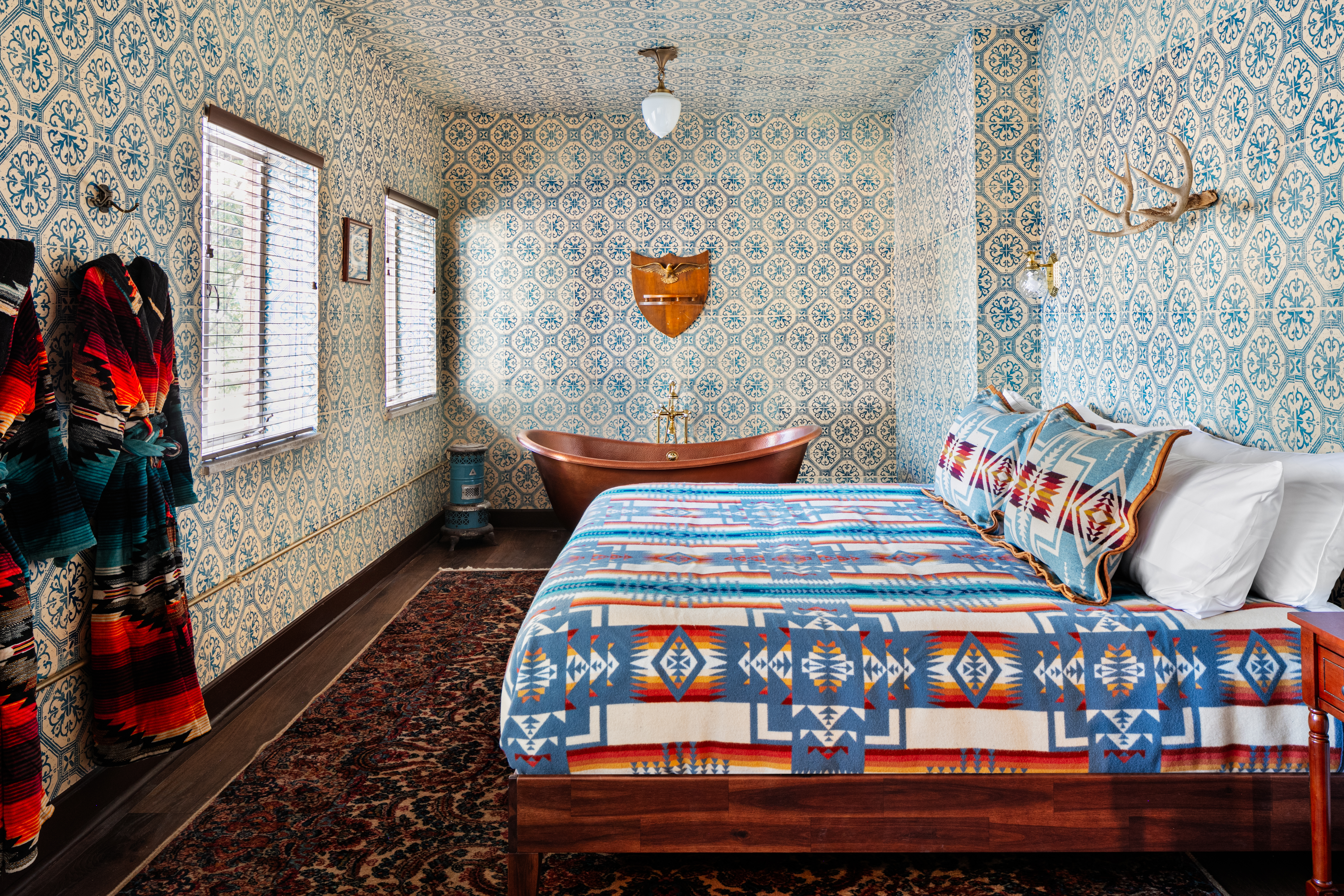 The recently-opened Urban Cowboy hotel in Denver's Capitol Hill neighborhood was originally the George Schleier Mansion designed by notable Denver architect, Frank Edbrooke, and is constructed of Colorado sandstone. Edbrooke designed the Brown Palace among other prominent Denver structures. (Ben Fitchett)