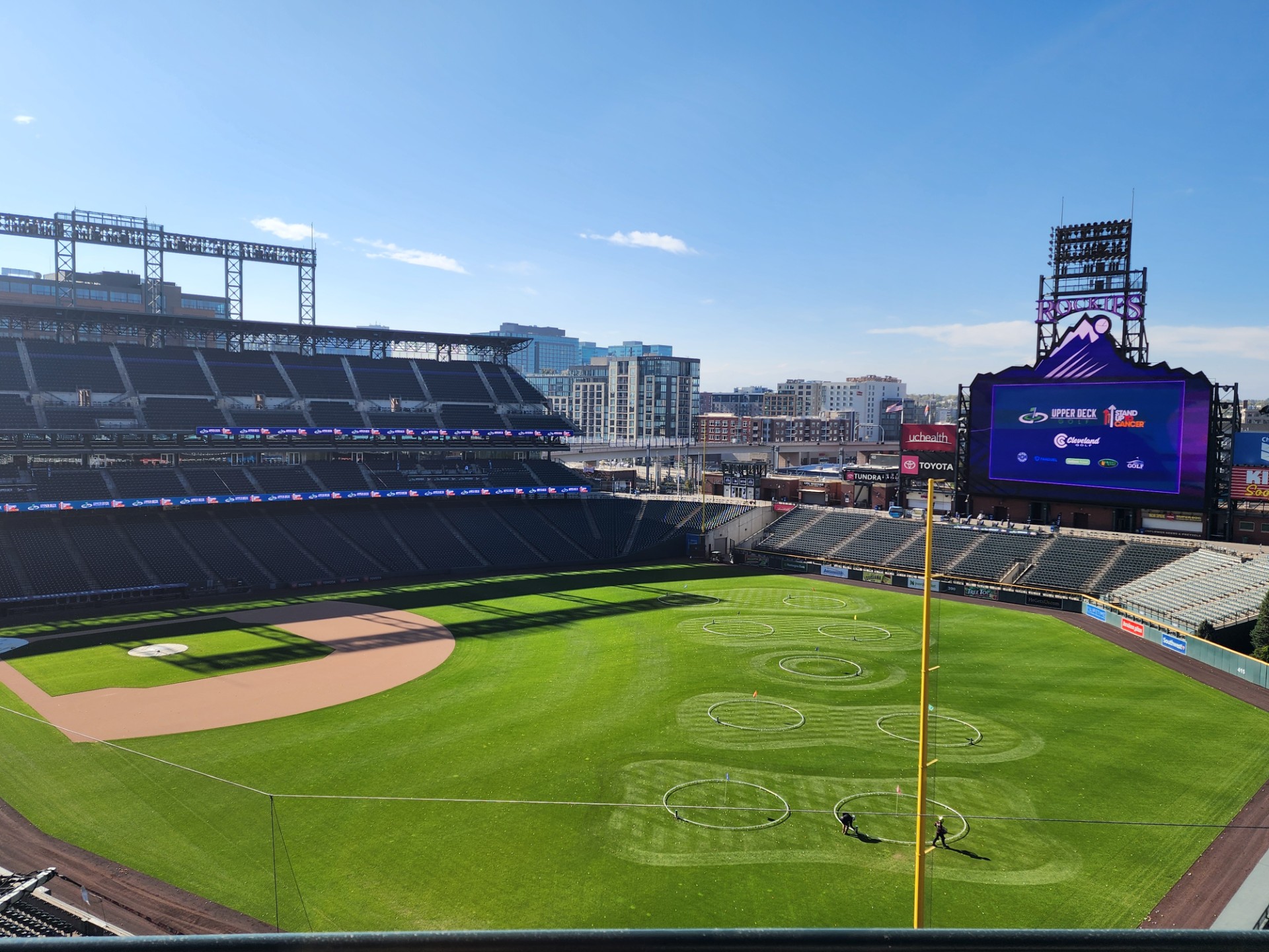 The setup at Upper Deck Golf inside Coors Field features targets scattered across the field, allowing participants to test their skills in a memorable stadium setting. (MarcoCummingsDigital Producermarco.cummings@denvergazette.comhttps://denvergazette.com/content/tncms/avatars/0/1d/eaa/01deaa56-19a7-11ee-95a9-eb824b1bc3f8.f5cab1faeccf1f82b4e43e1a242451a6.png)