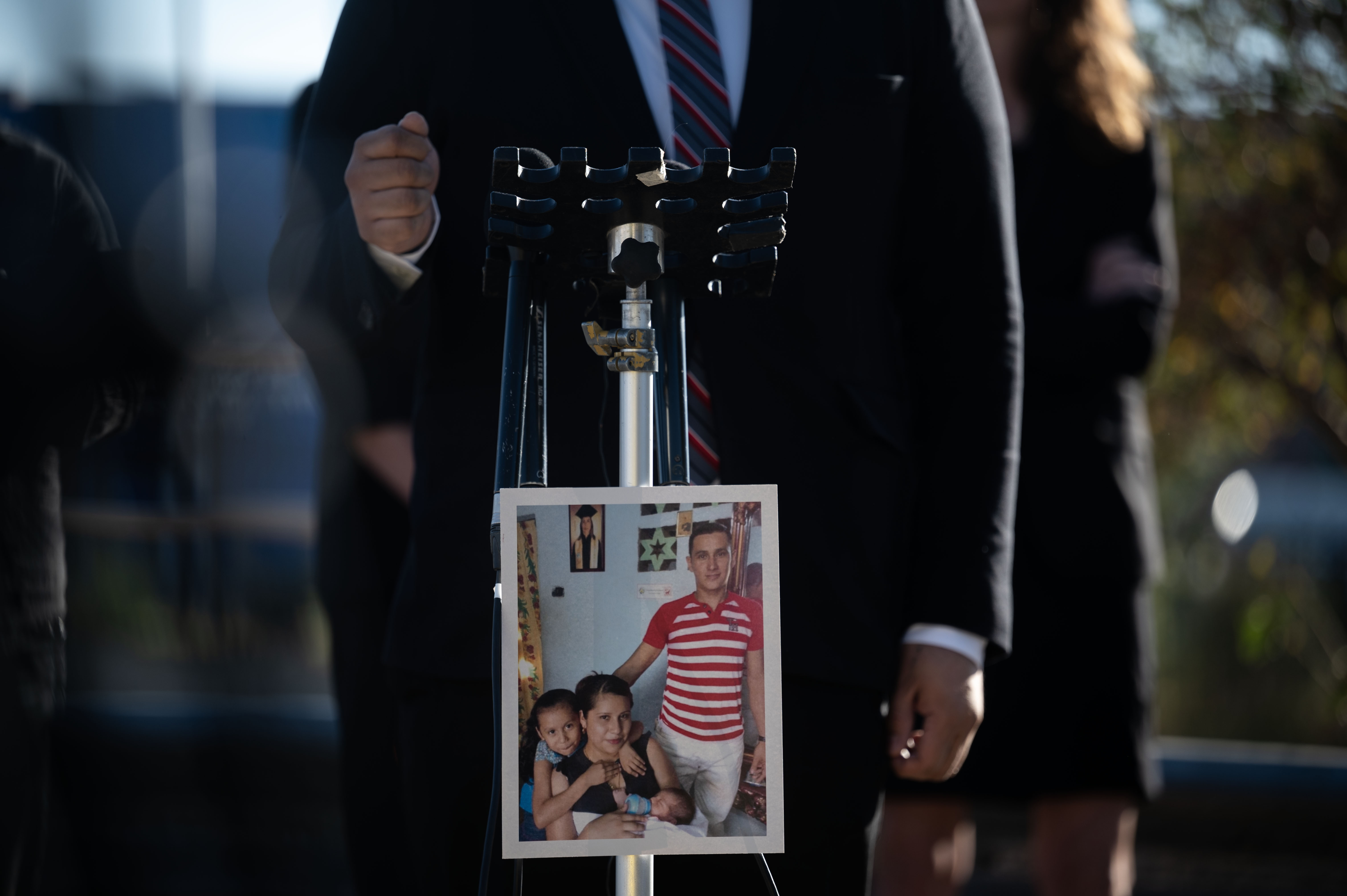 Aaron Slade, attorney for the family of Melvin Ariel Calero Mendoza, a 39-year-old Nicaraguan asylum seeker who died at the Aurora Contract Detention Facility two years ago, shows a picture of him on Tuesday, Oct. 15, 2024. (Stephen Swofford, Denver Gazette) (StephenSwoffordPhotographerstephen.swofford@gazette.comhttps://secure.gravatar.com/avatar/1ddcaf11c5d70eaa58546ddc4e038687?d=mm&r=g)