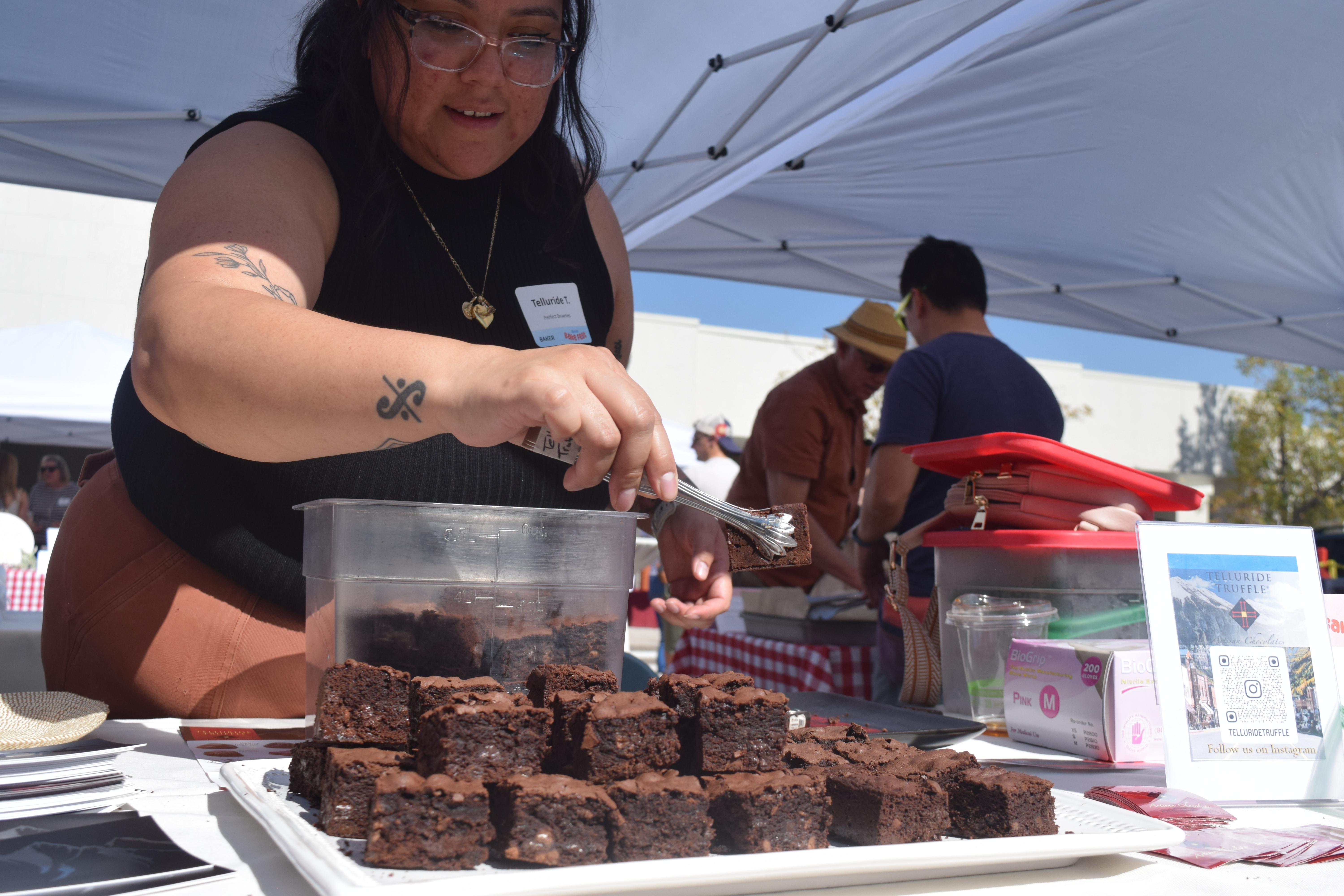 Isis Salazar of Telluride Truffle stacks a mountain of brownies on Saturday afternoon, making up one of the more than 80 bakers at the Denver Bake Fest. (SageKelleyJefferson County Reportersage.kelley@denvergazette.comhttps://denvergazette.com/content/tncms/avatars/e/5f/457/e5f45740-2717-11ee-85b2-ab80f2d36252.5b966c1d2ce4987987665d57c237eda4.png)