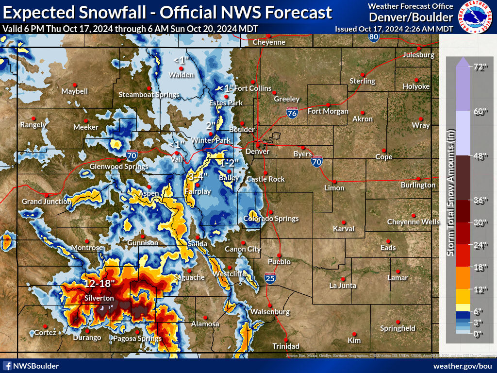 The 'expected' and most likely snowfall forecast. Map: National Weather Service.