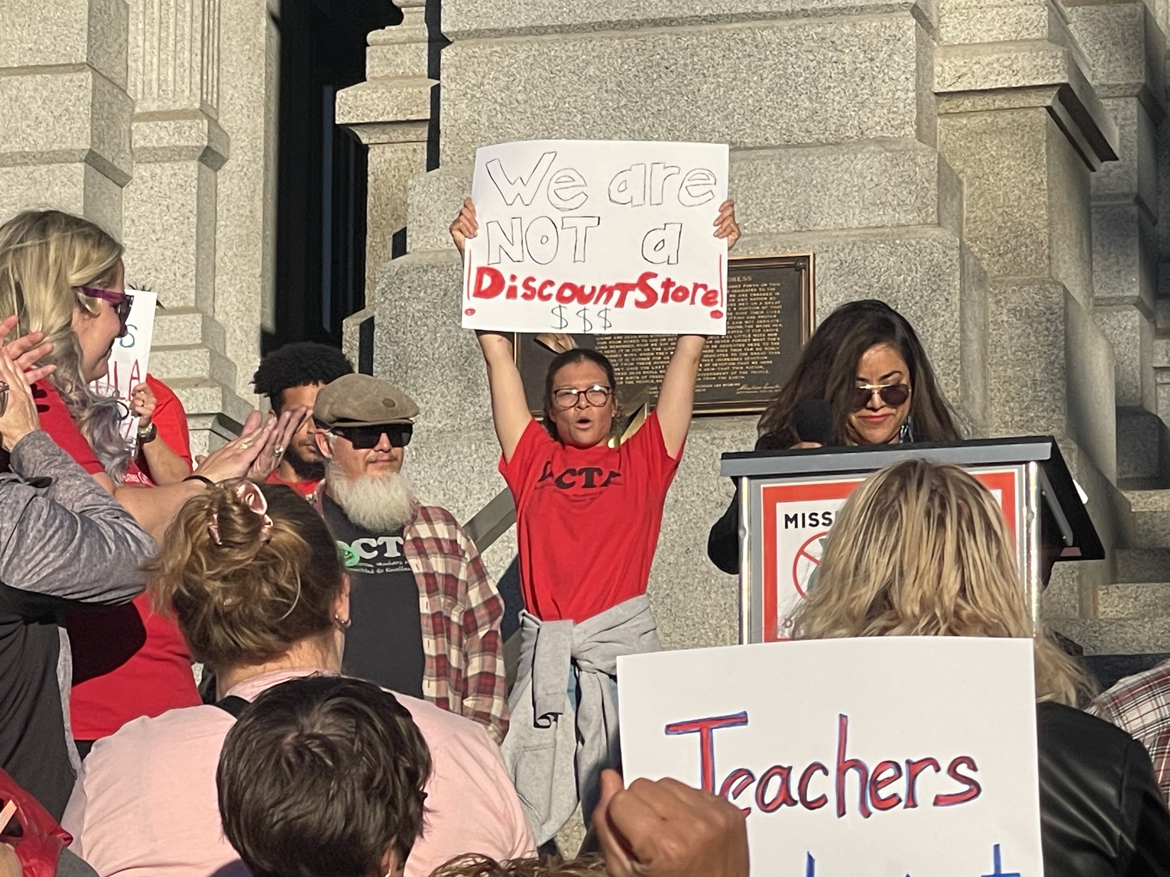 FILE PHOTO: A protester holds a handwritten sign in a rally that gathered about 300 educators on the capitol steps on Monday Oct. 21, 2024 to demand the full Cost of Living Adjustment they say Denver Public Schools owes them. (NicoBrambilanico.brambila@denvergazette.comhttps://denvergazette.com/content/tncms/avatars/4/ec/74a/4ec74aa2-71b0-11ed-af6f-0f0ae7acf7b0.d52fca74e95503d77da50127c9ff4e2d.png)
