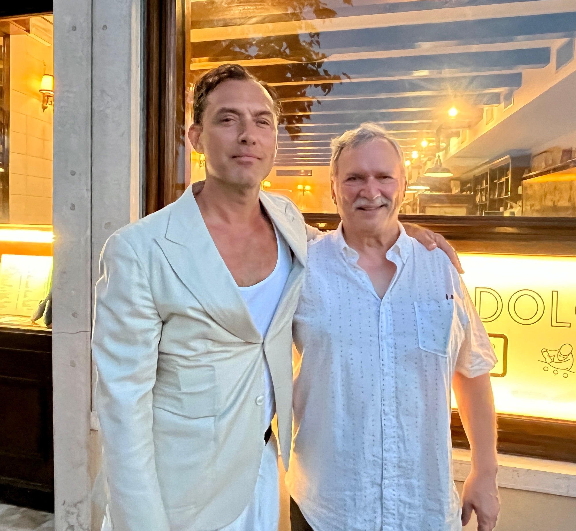 Denver City Councilman Kevin Flynn pals around Venice with Jude Law, producer and star of