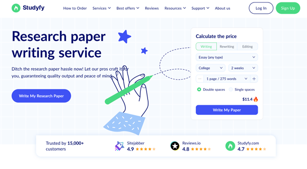 StudyFy research paper writing service image