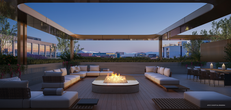 Rendering of the rooftop lounge at the proposed Waldorf Astoria Residences coming to Cherry Creek. (Courtesy photo, ARX Creative)
