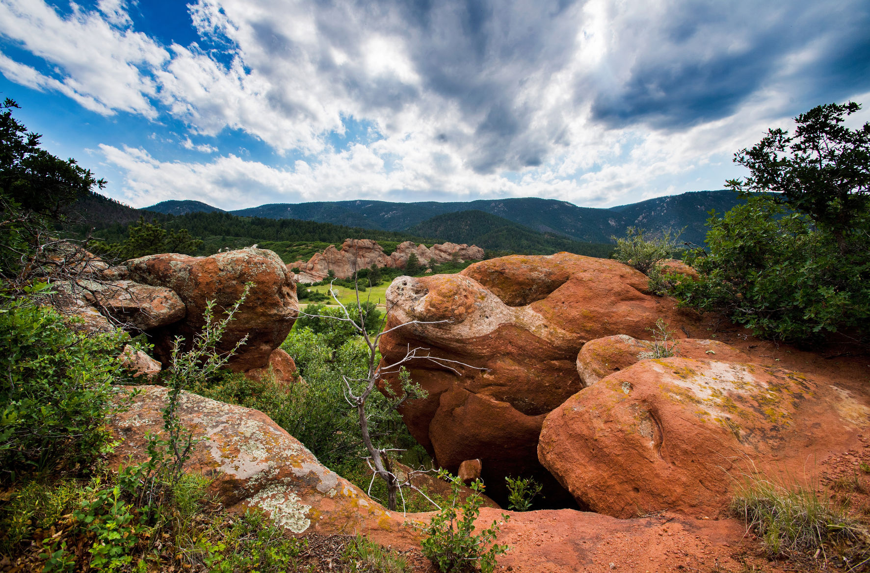 Afternoon clouds roll over red rock formations at the 2,038-acre Sandstone Ranch outside Larkspur. (Christian Murdock, The Gazette file)