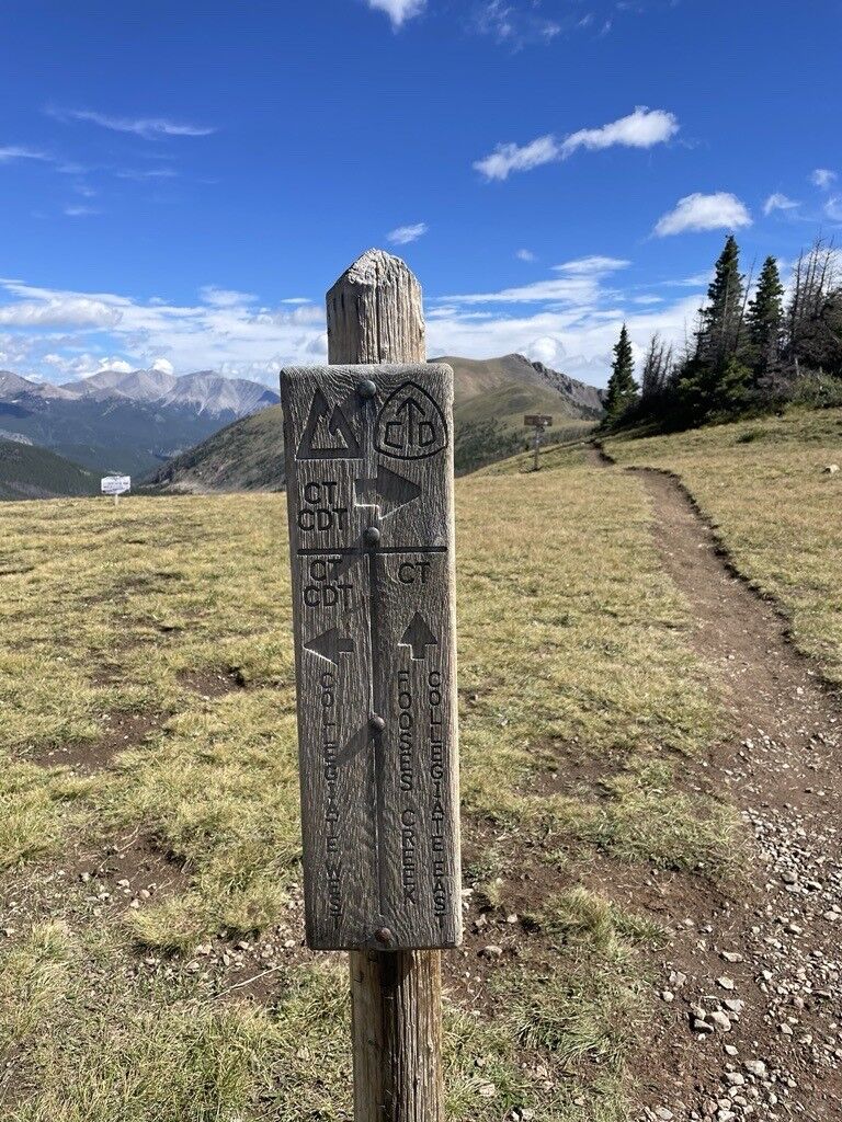 A trail sign along the Colorado Trail marks the split where users can take Collegiate East or Collegiate West. (KylaPearceAurora reporterkyla.pearce@denvergazette.comhttps://denvergazette.com/content/tncms/avatars/2/16/1e5/2161e54a-3f47-11ed-bc0c-ff41892600ae.4fb8f678b9b96eab286c33c5af828fe7.png)