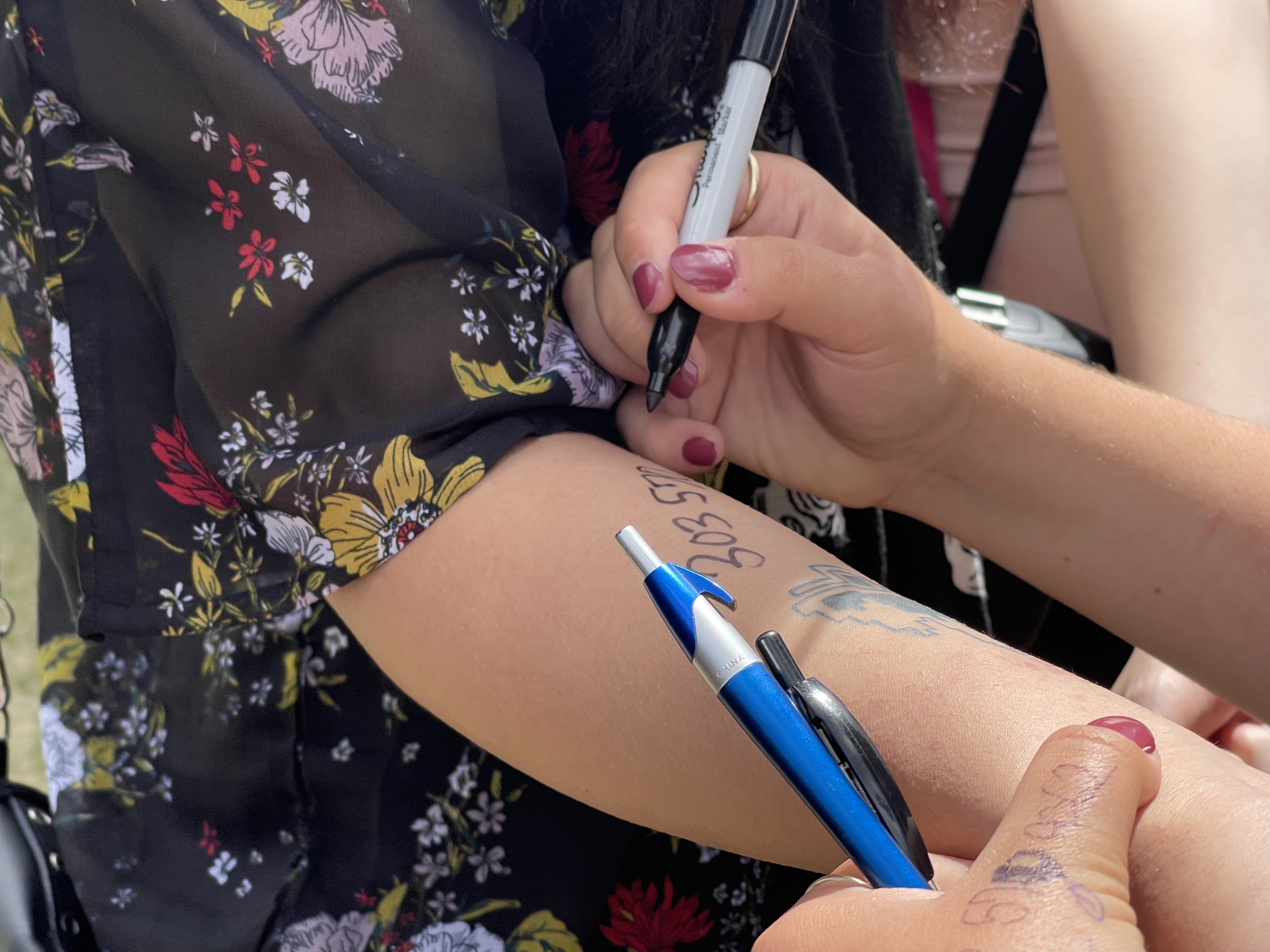 FILE PHOTO: Pro-Palestinian protesters right the number for legal services on their arms in advance of police arresting protesters on April 26, 2024. (NicoBrambilanico.brambila@denvergazette.comhttps://denvergazette.com/content/tncms/avatars/4/ec/74a/4ec74aa2-71b0-11ed-af6f-0f0ae7acf7b0.d52fca74e95503d77da50127c9ff4e2d.png)