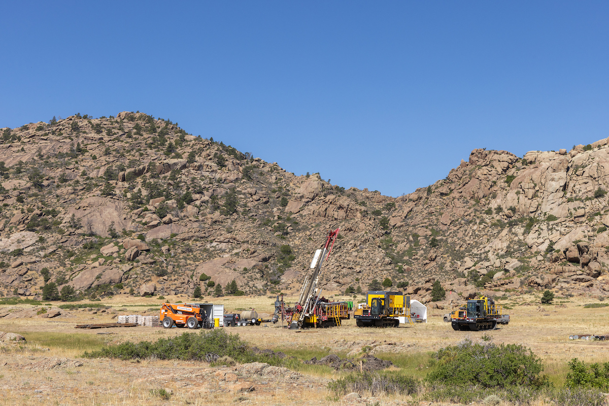 American Rare Earths Limited core drilling rigs in Halleck Creek, Wyoming. (Matthew Idler - 307-245-3882)