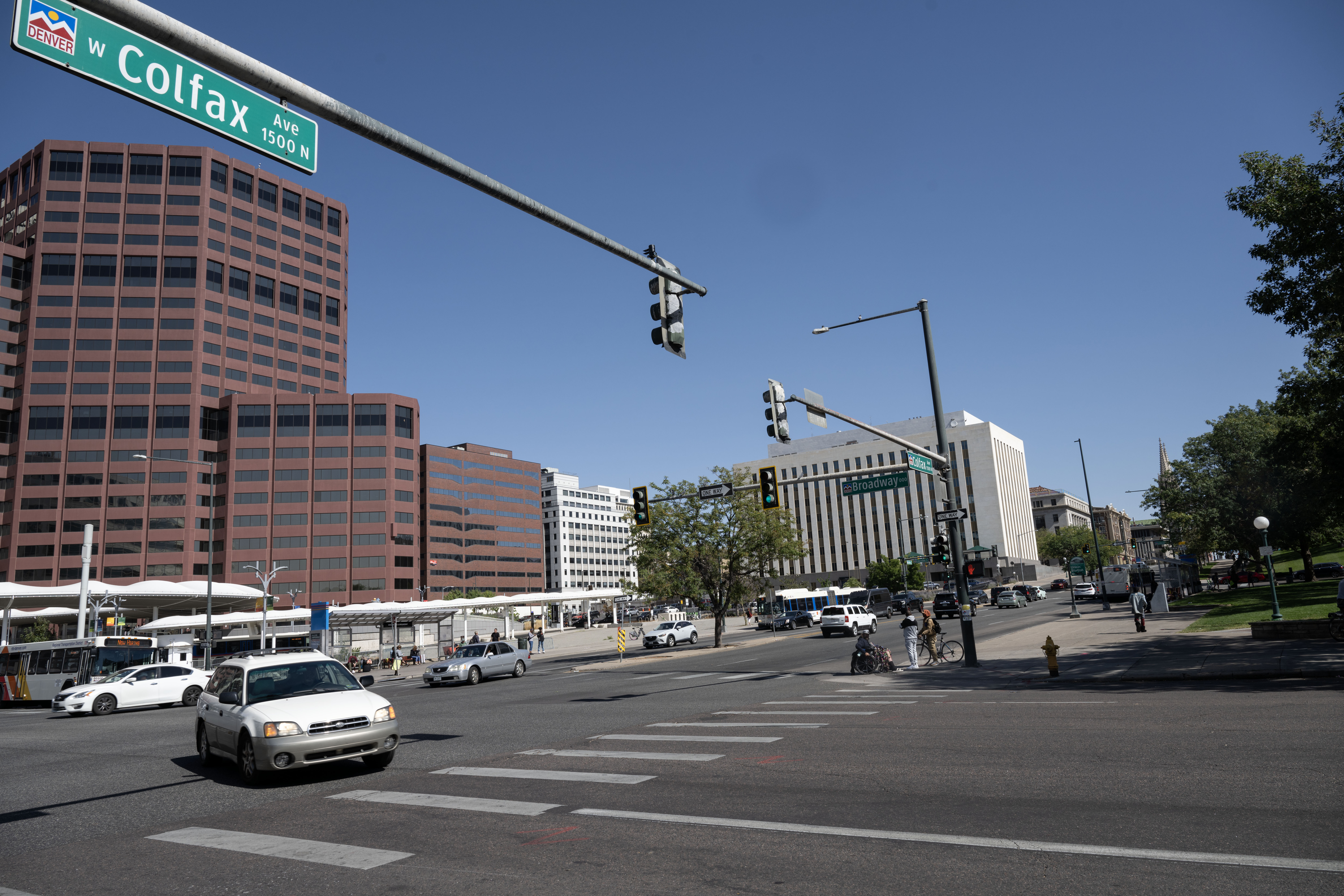 Commuters drive down Colfax Avenue on Thursday, Oct. 3, 2024 (Stephen Swofford, Denver Gazette) (StephenSwoffordPhotographerstephen.swofford@gazette.comhttps://secure.gravatar.com/avatar/1ddcaf11c5d70eaa58546ddc4e038687?d=mm&r=g)