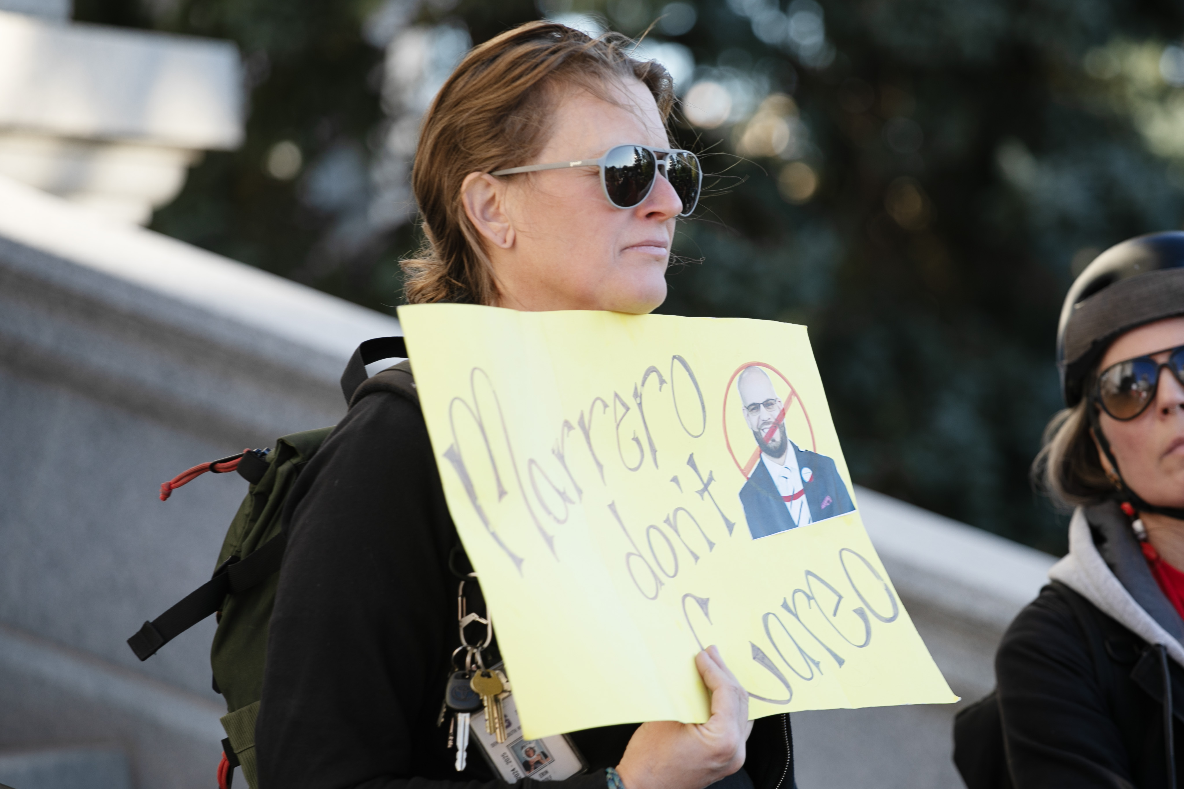 Erin Rolf holds a sign reading 'Marrero don't Careo' at a rally with other members of Denver Teachers Classroom Association (DTCA) attend a rally and march to the Denver Public Schools Emily Griffith Campus during a school board meeting to protest an agreed upon cost of living raise agreement from 2022 the school district has yet to enact on Monday, Oct. 21, 2024. (TomHellauerMultimedia Producertom.hellauer@denvergazette.comhttps://denvergazette.com/content/tncms/avatars/f/9e/622/f9e6228a-3b6b-11ed-bf10-fbb71fa8e421.f54b911252c540f1d61709edc4727a39.png)