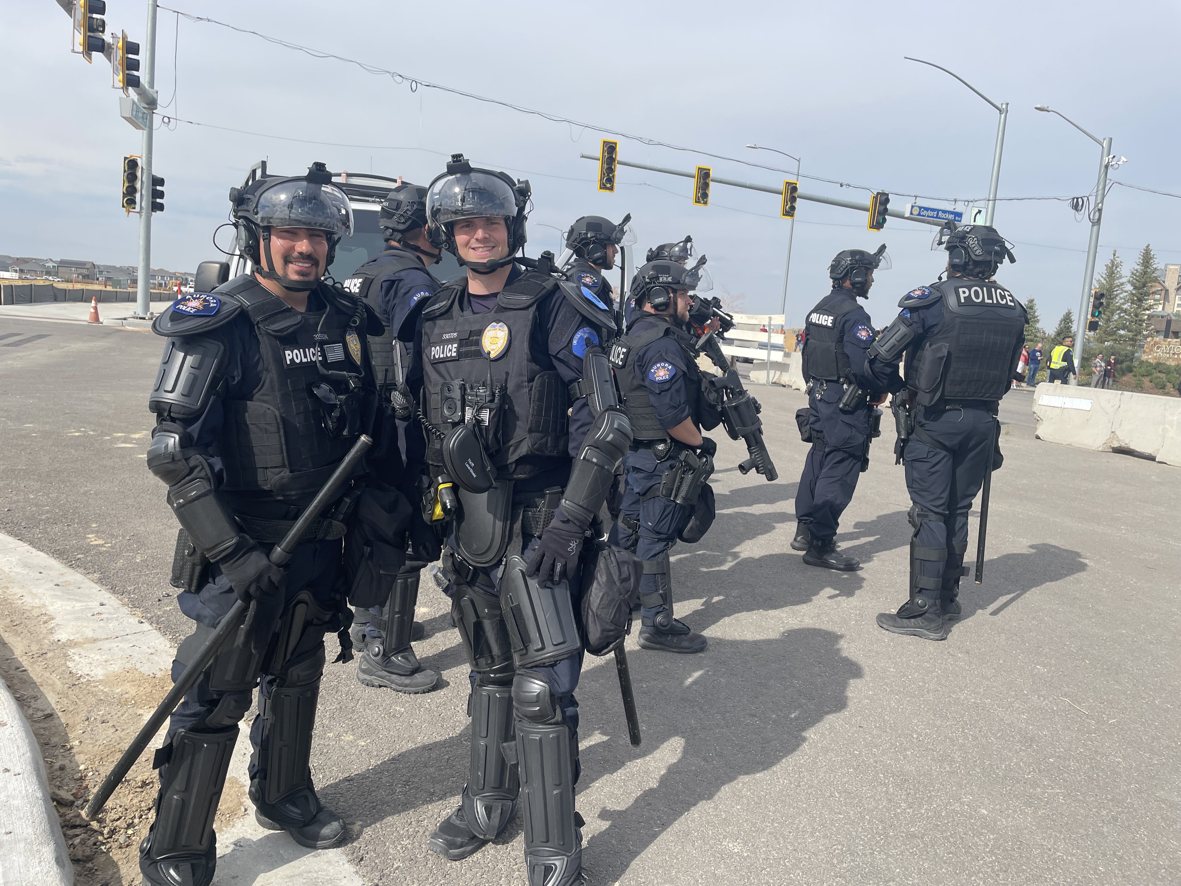 Aurora Police Department SWAT teams watched over the clashing crowd as the time for former President Trump to speak at the Gaylord Resort in Aurora neared. Photo taken Oct. 11, 2024. (CarolMcKinleyDenver Enterprise Reportercarol.mckinley@gazette.comhttps://denvergazette.com/content/tncms/avatars/5/c3/a0f/5c3a0fbe-1007-11ec-9e18-b7f42cfa4b0f.9565a0ce58866e86bcf18260621c2a46.png)