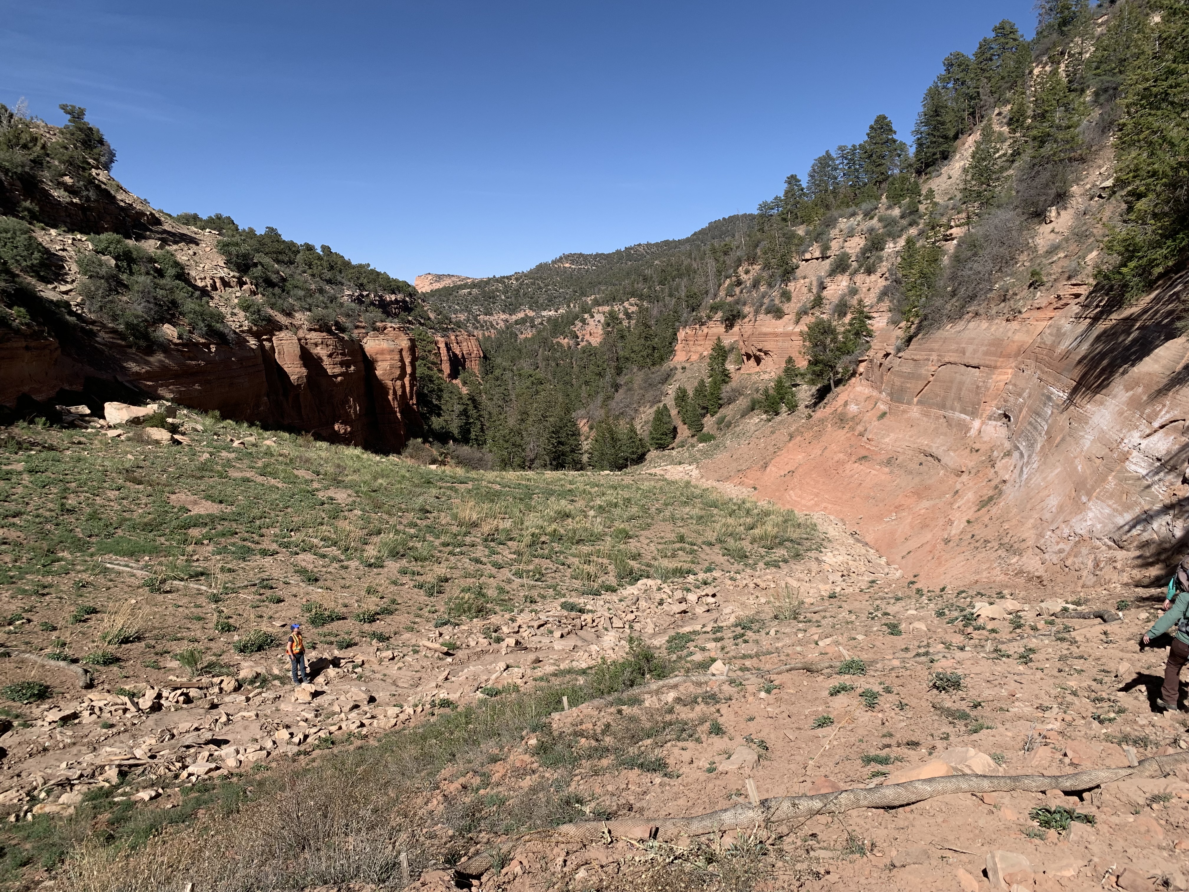 This photo shows a remediated uranium mine waste pile at the Mesa II mine complex. The EPA conducted a removal action to shore up the waste pile and prevent erosion in 2019 and 2020. (Courtesy of the Environmental Protection Agency)