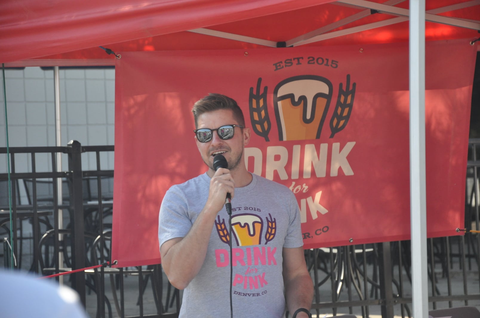 Drink for Pink co-founder Alex Mozota in an undated photo from a fundraising event. The non-profit organization teamed with Paul and Lindsay Chavez to create the Brewery Boot Camp for Breast Cancer annual fundraisers. (Courtesy photo, Alex Mozota)