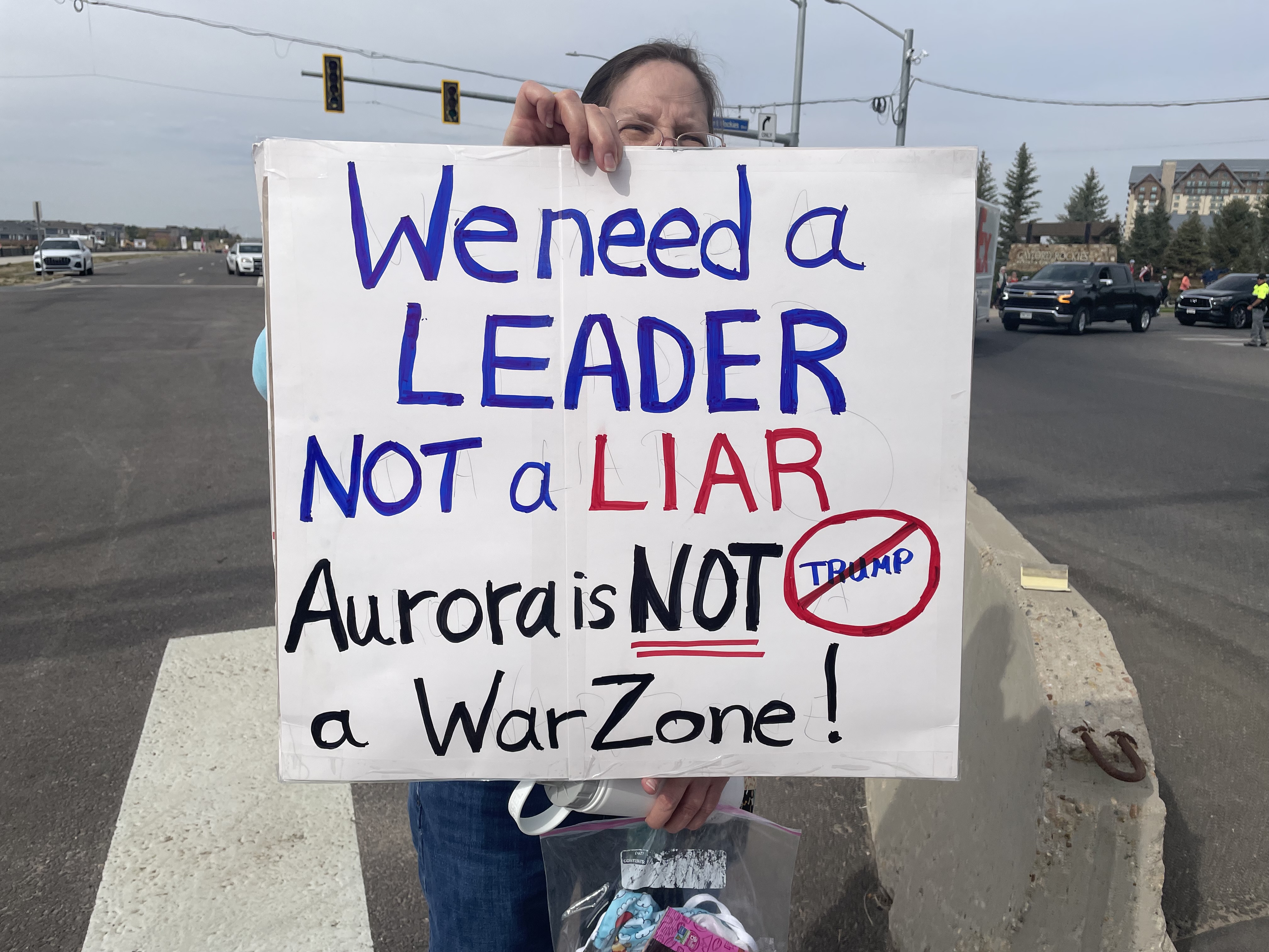Protesters came to the Gaylord Resort of the Rockies in Aurora armed with signs Friday morning before former President Donald Trump's rally. Some said that they got there as early as five hours before the event. (CarolMcKinleyDenver Enterprise Reportercarol.mckinley@gazette.comhttps://denvergazette.com/content/tncms/avatars/5/c3/a0f/5c3a0fbe-1007-11ec-9e18-b7f42cfa4b0f.9565a0ce58866e86bcf18260621c2a46.png)
