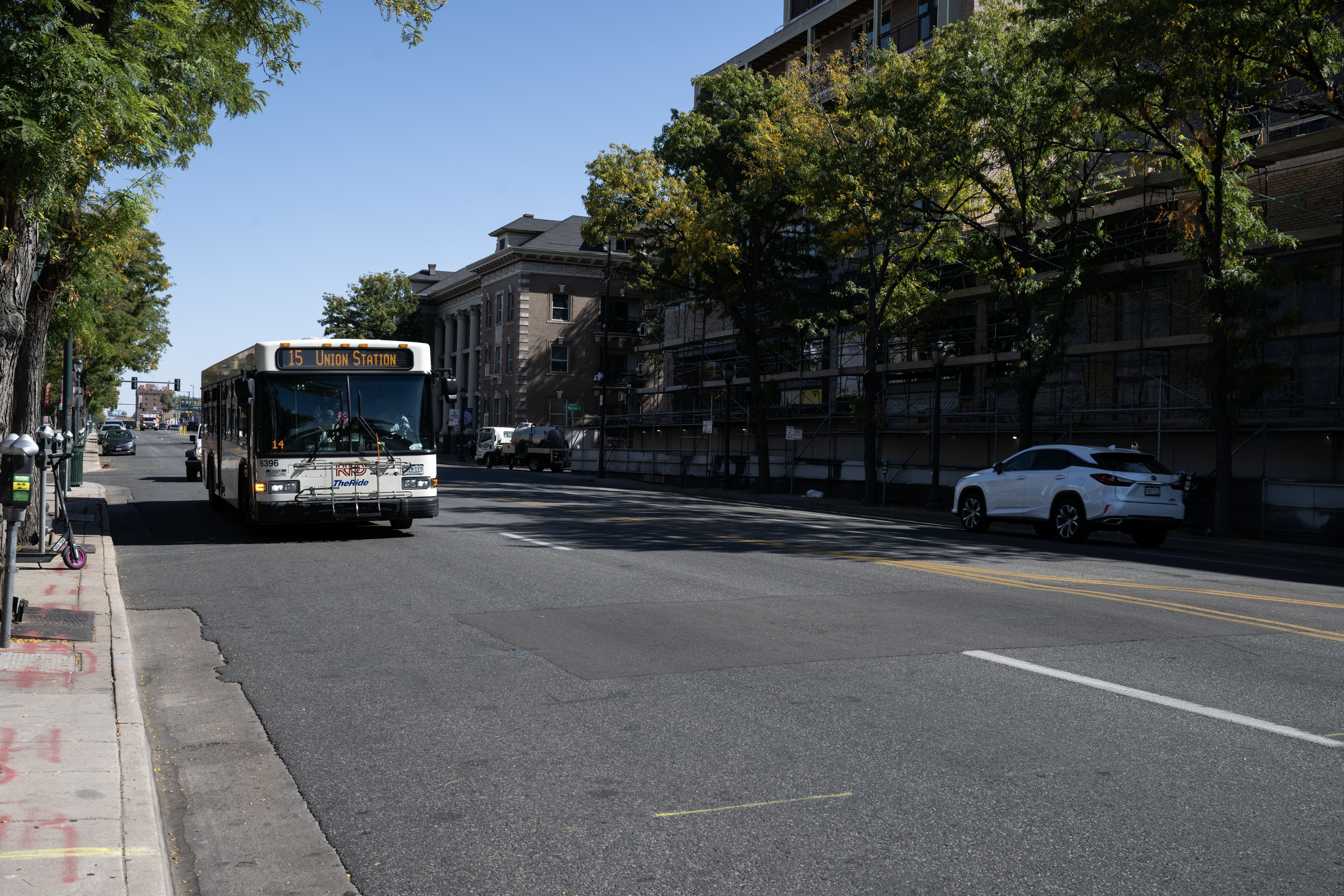 Commuters drive down Colfax Avenue on Thursday, Oct. 3, 2024 (Stephen Swofford, Denver Gazette) (StephenSwoffordPhotographerstephen.swofford@gazette.comhttps://secure.gravatar.com/avatar/1ddcaf11c5d70eaa58546ddc4e038687?d=mm&r=g)
