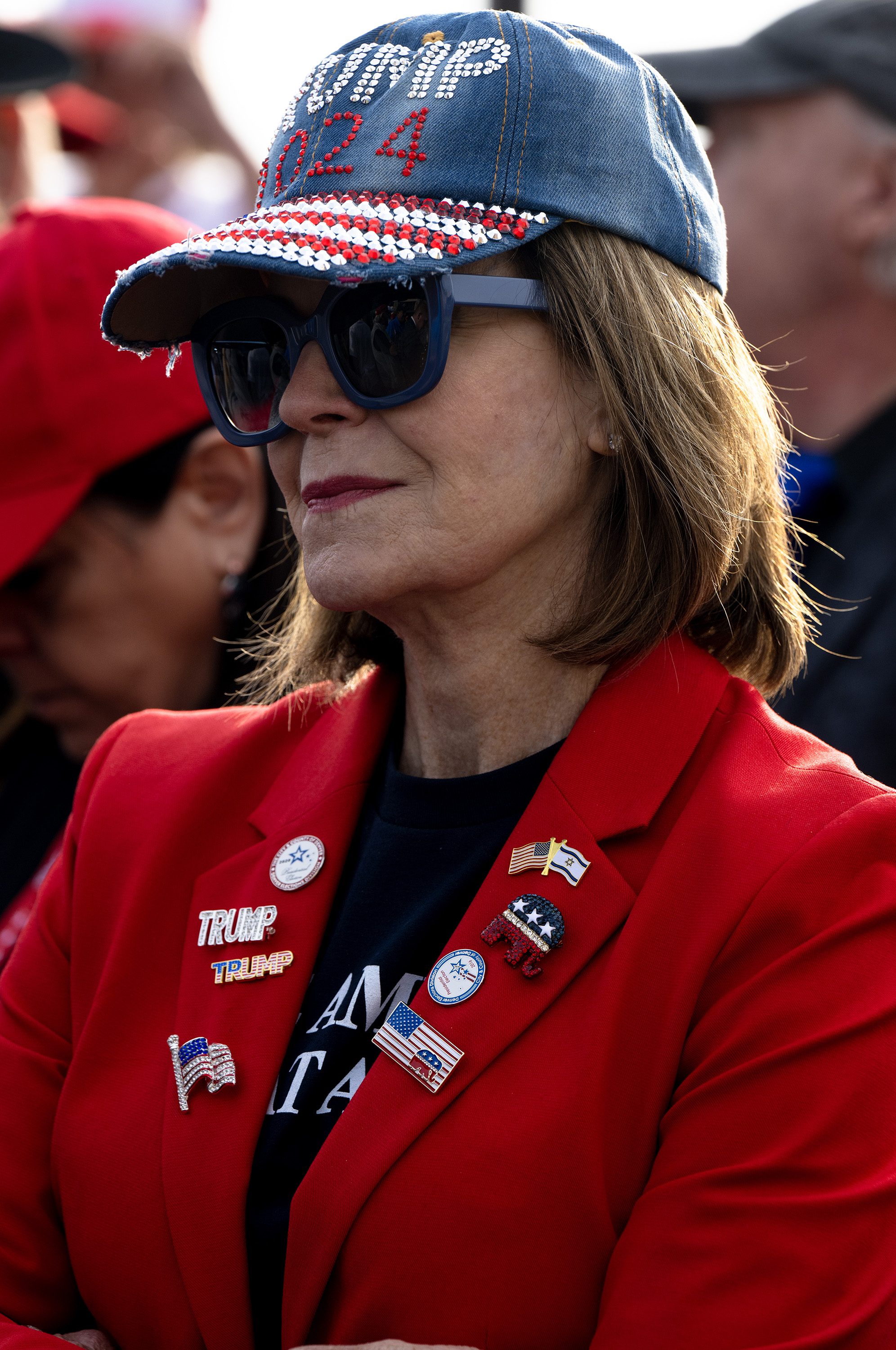 Sara Dimanna waits in line at a Trump campaign rally at the Gaylord Rockies Resort and Convention Center, Friday, Oct. 11, 2024, in Aurora, Colo. (Parker Seibold, The Gazette) (Parker Seibold, The Gazette)